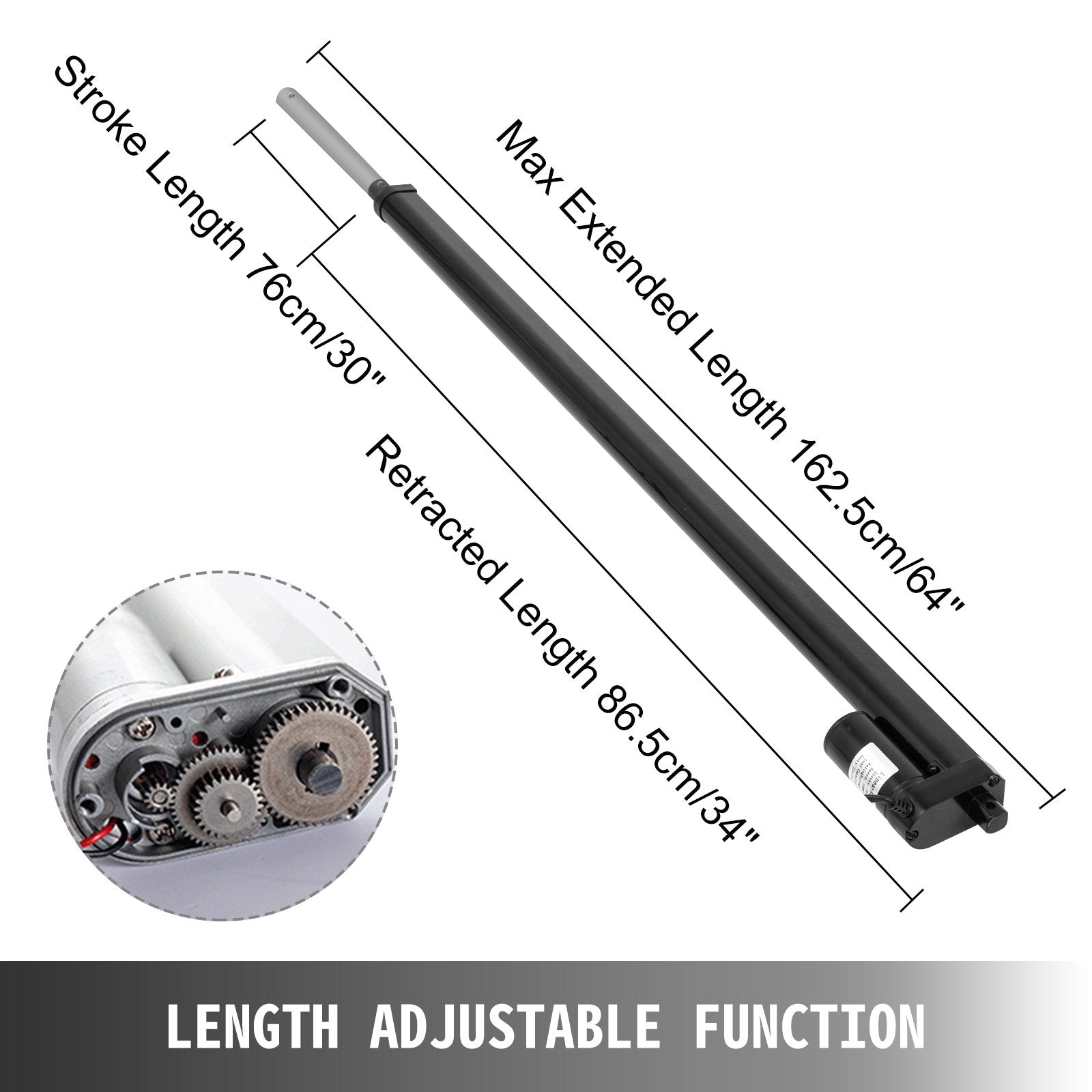 VEVOR 2PCS 30 Inches Electric Actuators Kit 12V DC with Mounting Bracket Heavy Duty 900N 10mm/s Actuators for Recliner TV Table Lift Massage Bed Electric Sofa 