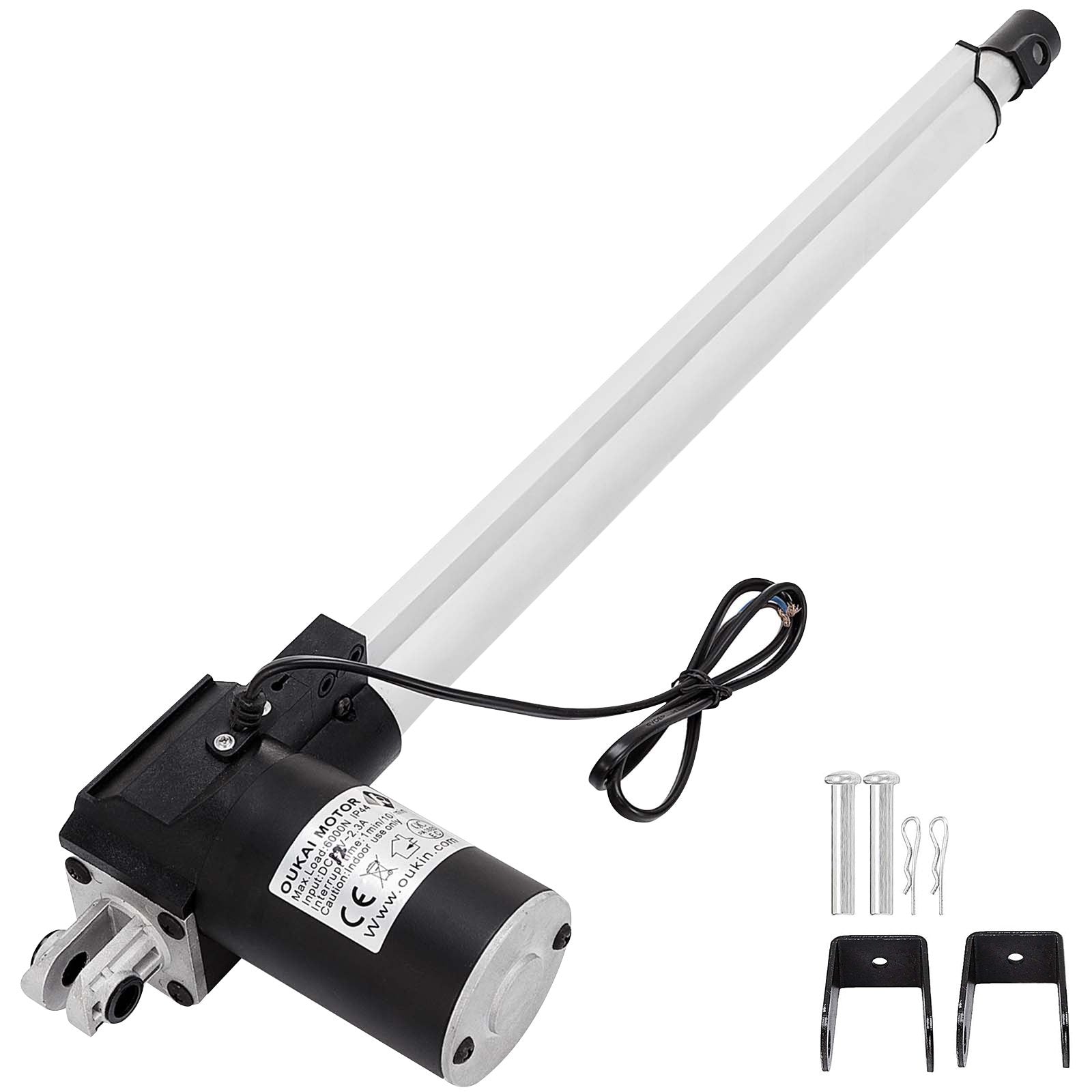 VEVOR 16 Inch Stroke Electric Actuators DC 12V with Mounting Bracket Heavy Duty 6000N/1320LB Actuators for Recliner TV Table Lift Massage Bed Electric Sofa 