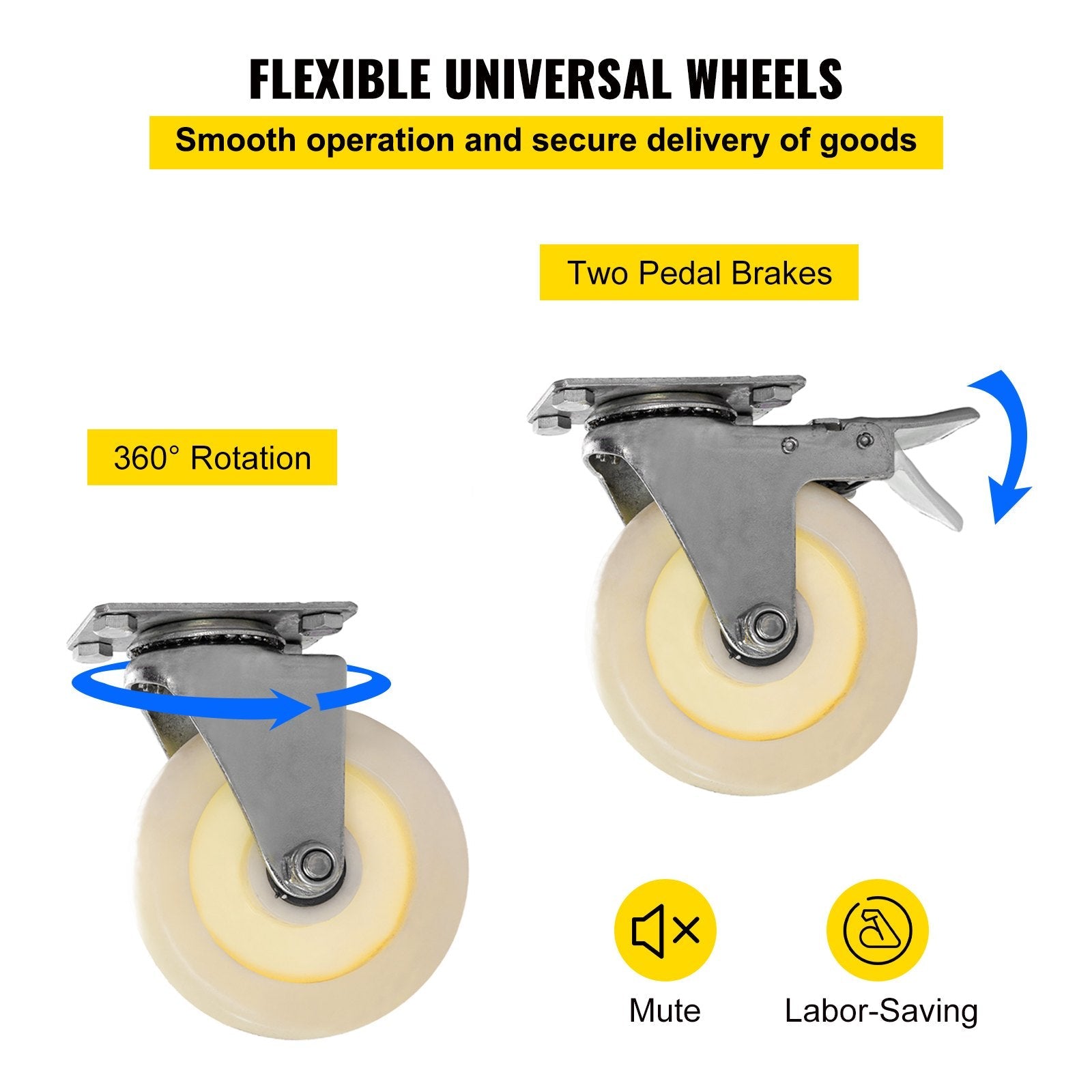 VEVOR Drywall Cart 1600LBS Load Capacity Drywall Cart Dolly Handling Sheetrock Sheet Panel Service Cart Heavy Duty Casters 