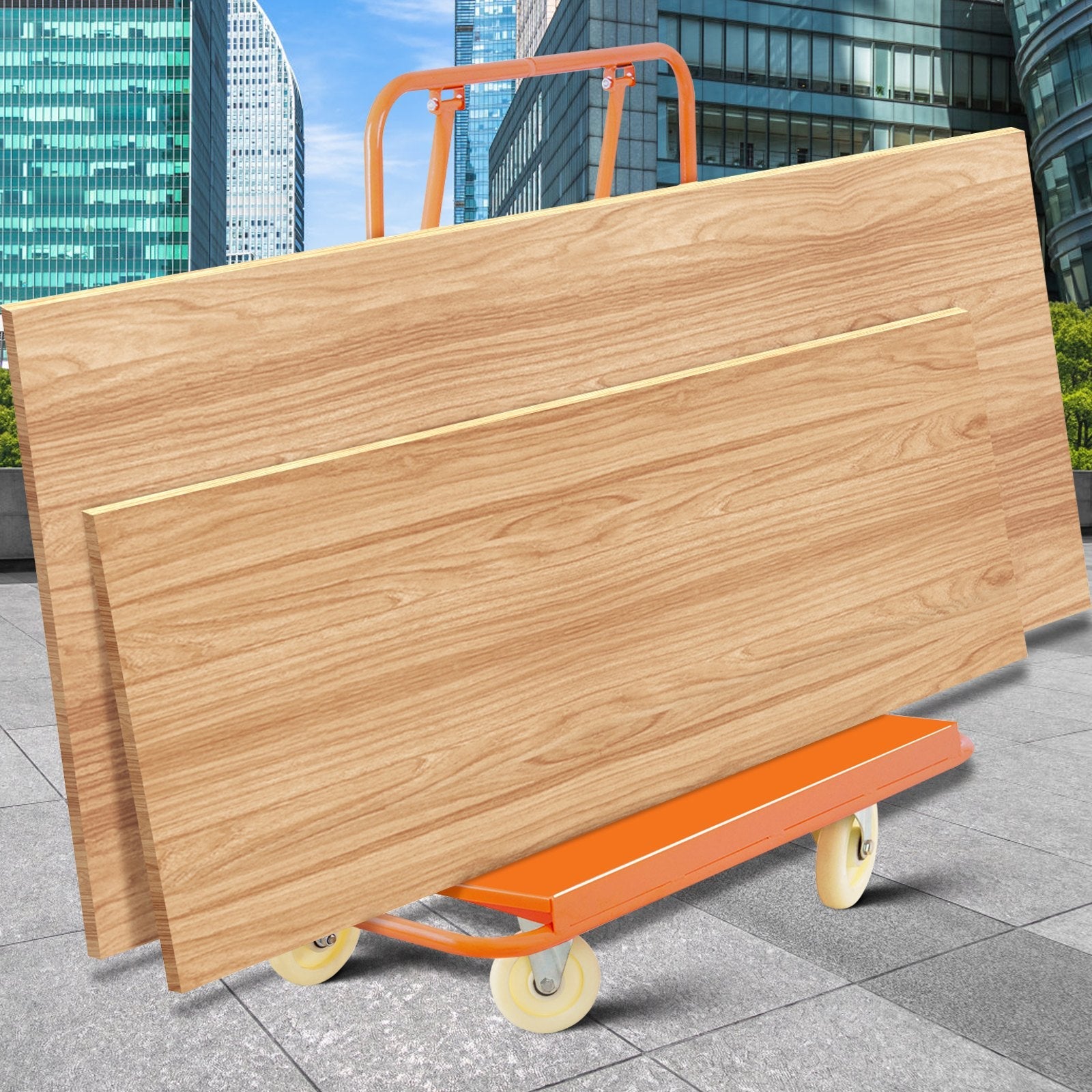 VEVOR Drywall Cart 1600LBS Load Capacity Drywall Cart Dolly Handling Sheetrock Sheet Panel Service Cart Heavy Duty Casters 
