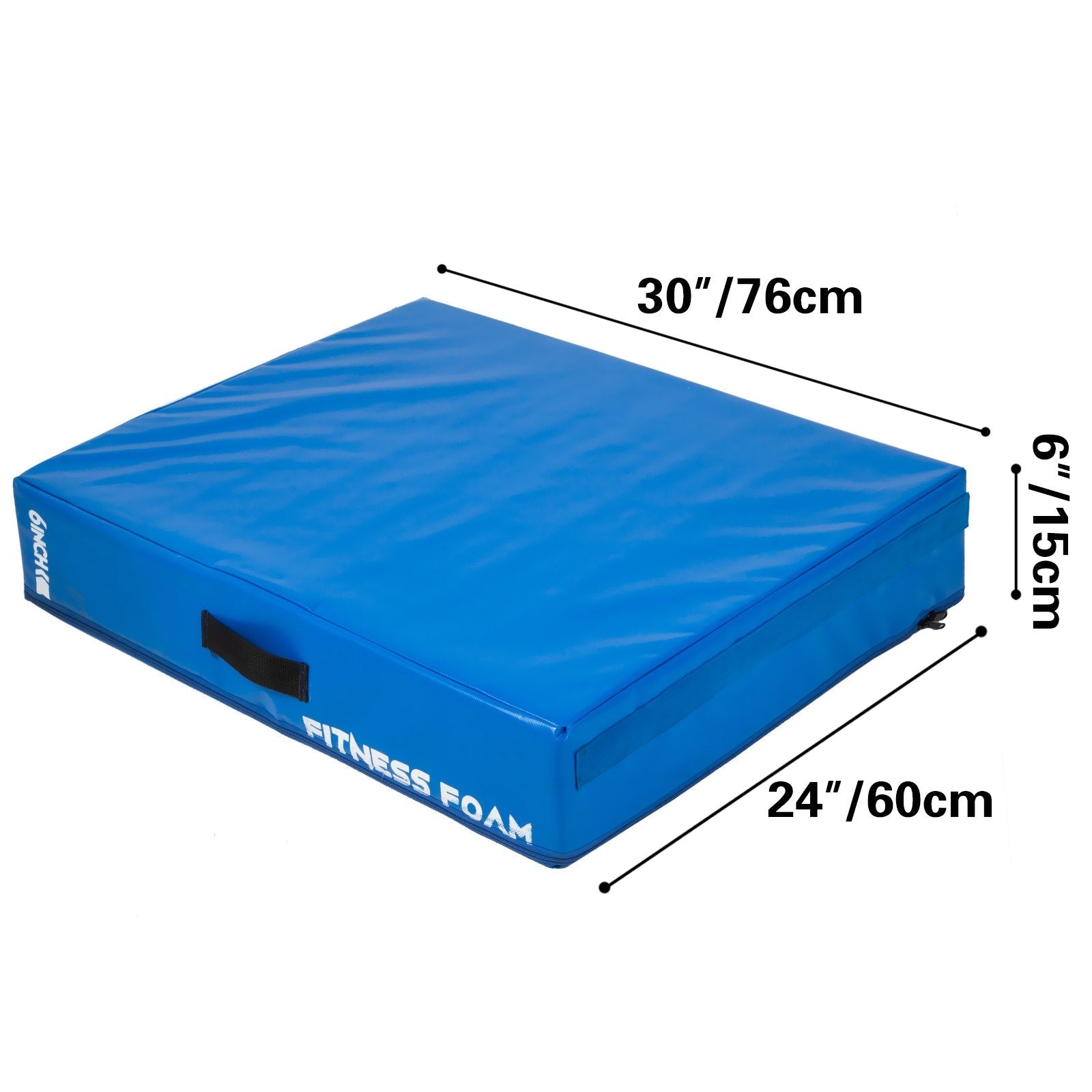 VEVOR 6 inch Barbell Crash Cushion Pads, Weightlifting Protector Falling Pads,Red/Blue/Black Cushioned Foam Mat,for Olympic Weightlifting,One Pair (Blue) 