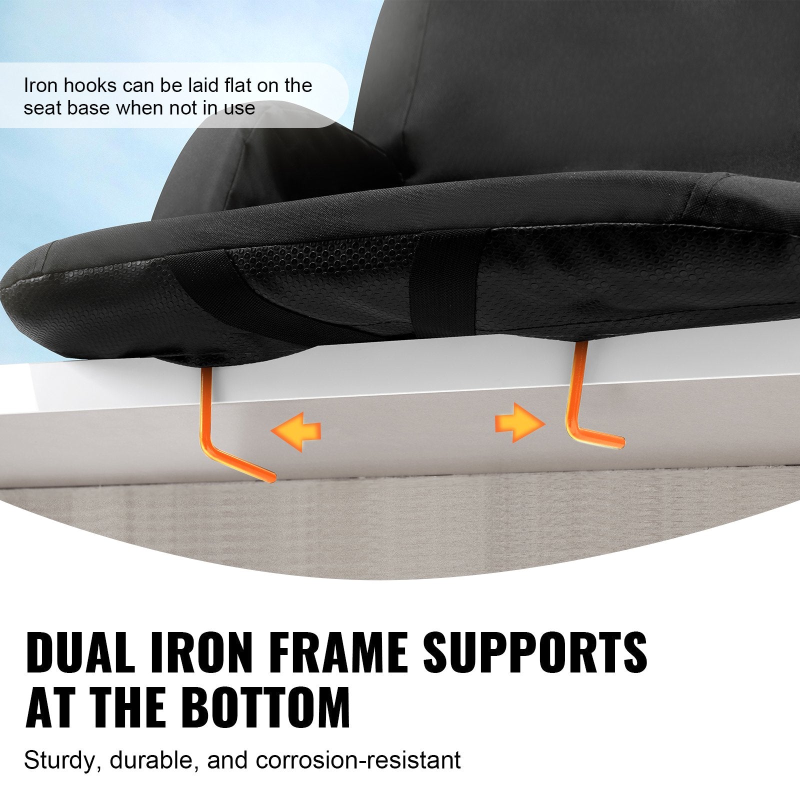 VEVOR Stadium Seat with Back Support, Wide Bleacher Seat Back, Folding Padded Cushion Stadium Chair, Portable Reclining Chair with Hook Pocket Cupholder, Ideal for Sport Event Beach Camping Concert 
