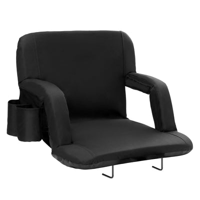 VEVOR Stadium Seat with Back Support, Wide Bleacher Seat Back, Folding Padded Cushion Stadium Chair, Portable Reclining Chair with Hook Pocket Cupholder, Ideal for Sport Event Beach Camping Concert 