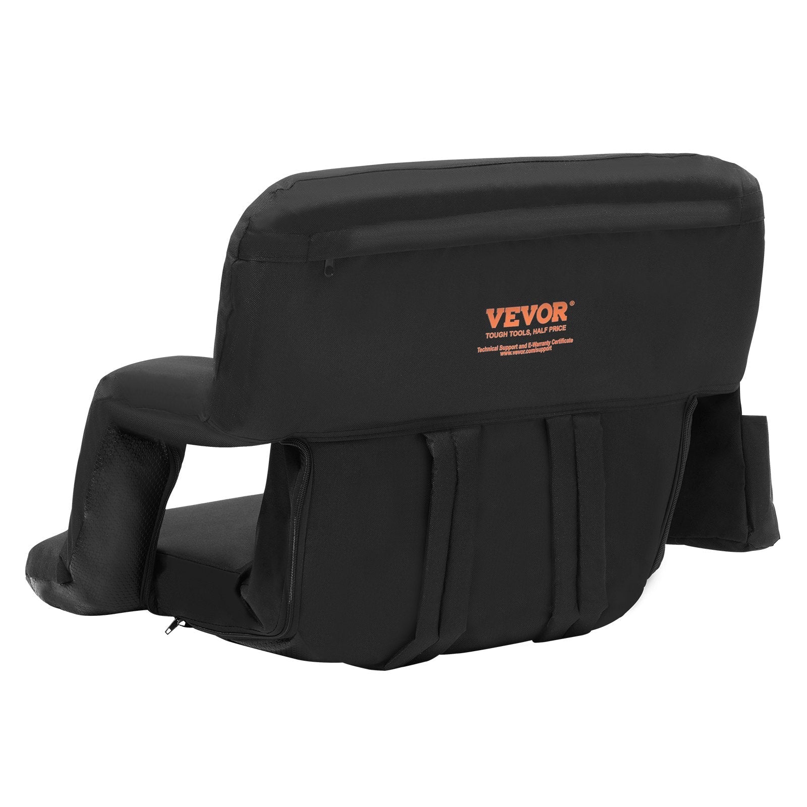 VEVOR Stadium Seat with Back Support, Wide Bleacher Seat Back, Folding Padded Cushion Stadium Chair, Portable Reclining Chair with Hook Pocket Cupholder, Ideal for Sport Event Beach Camping Concert 