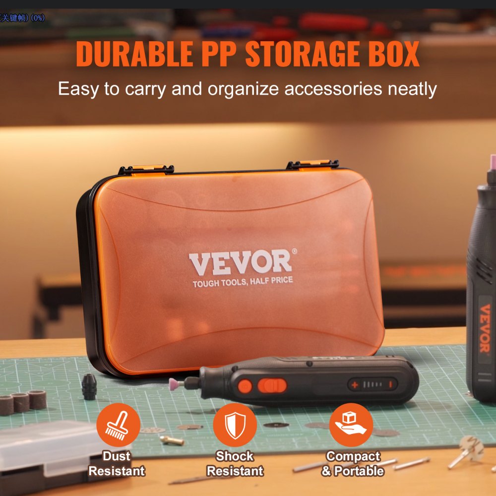 VEVOR Rotary Tool Accessories Kit 357PCS, 1/8" Diameter Shank Power Rotary Tool Accessories Set, Universal Fitment Electric Tool Accessories for Carving, Sanding, Cutting, Drilling, Cleaning, Grinding 