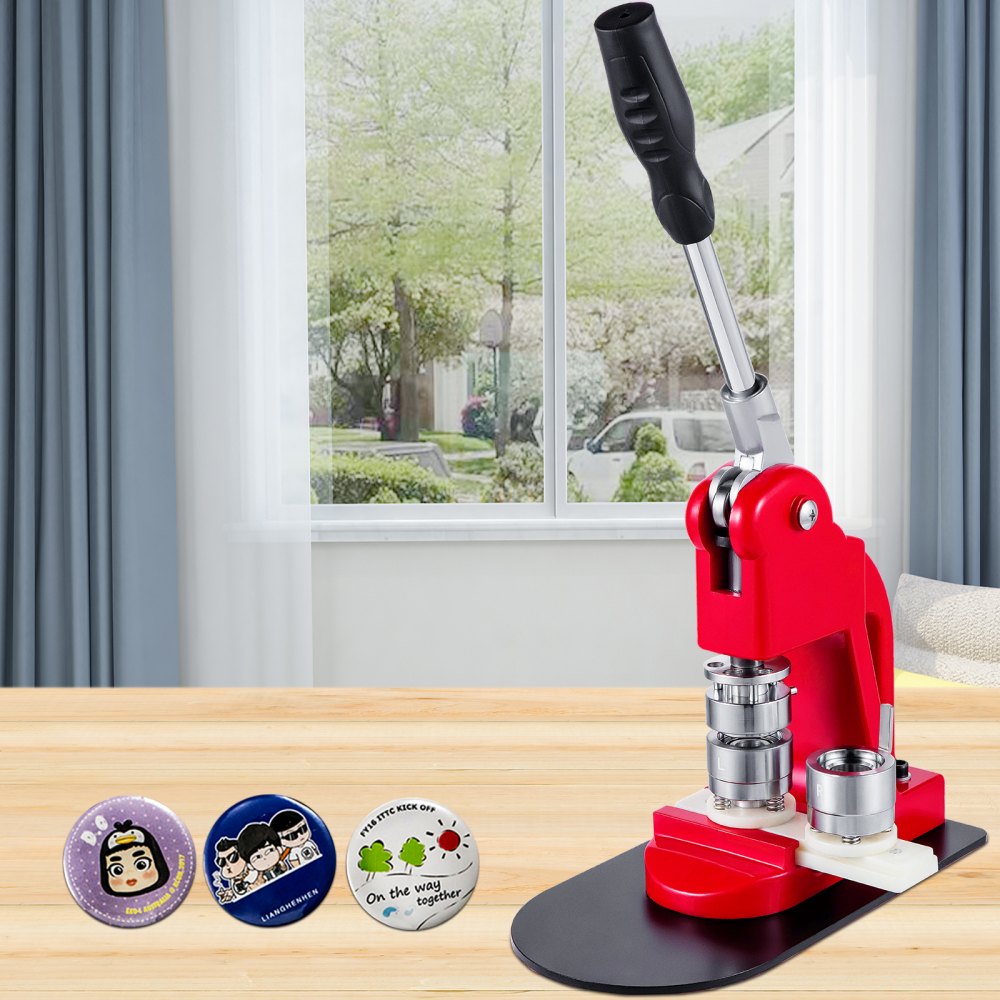 VEVOR Button Maker 1 inch Button Badge Maker 25mm Pins Punch Press Machine 499 pcs Free Button Parts + Circle Cutter (25mm 499pcs) for Halloween 