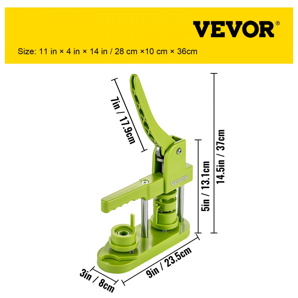VEVOR Installation-Free Button Maker Machine 25mm (1 inch) with 500pcs Button Parts Badge Press Machine,DIY Pin Button Maker Machine with Circle Cutter 