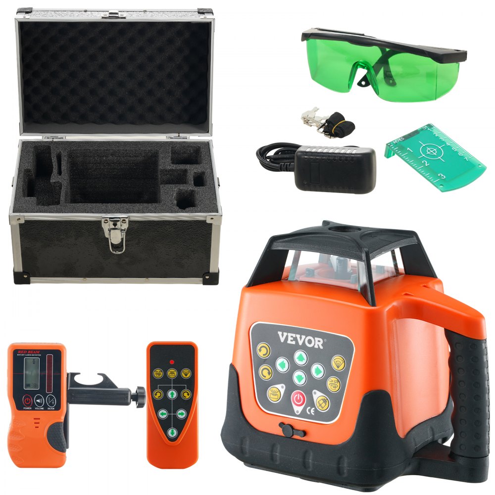 VEVOR Laser Level, 2000ft, 360 Degree Self Leveling Green Cross Line Laser, 5 Rotation Speeds & 4 Scanning Angles Adjustment, IP66 Waterproof Remote Control Manual Self-leveling Mode, Battery Included 