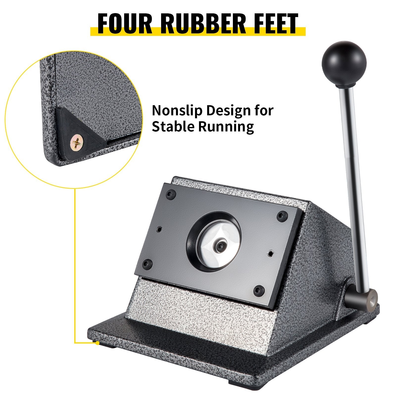 VEVOR Graphic Punch Die Cutter 1-3/4"/44mm Round Punch Die Cutter Cast Iron Manual Graphic Punch Press Button Badge Maker 0.05"/1.5mm Cut Thickness Graphic Die Cutter with Steel Blade for Badge Making 