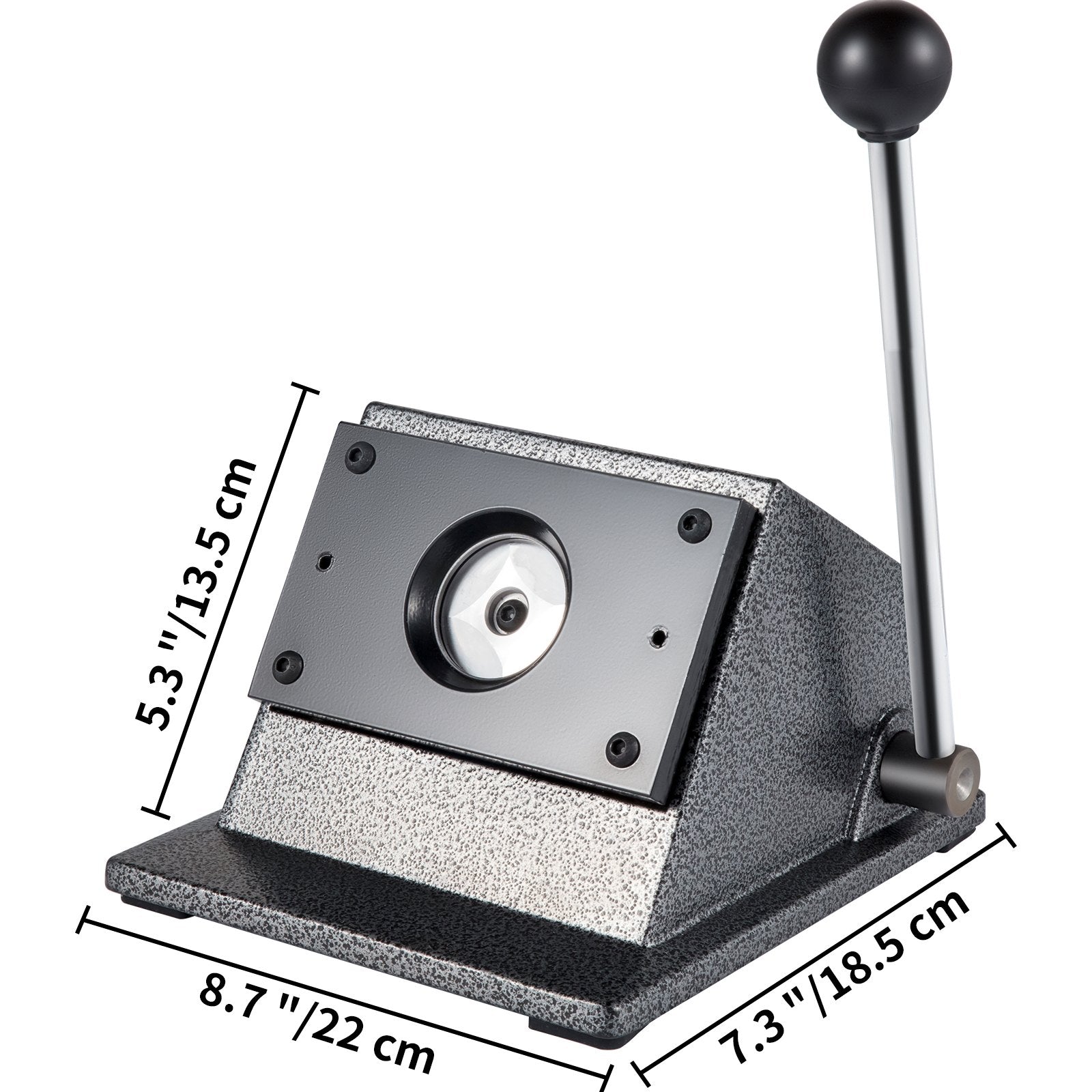 VEVOR Graphic Punch Die Cutter 1-3/4"/44mm Round Punch Die Cutter Cast Iron Manual Graphic Punch Press Button Badge Maker 0.05"/1.5mm Cut Thickness Graphic Die Cutter with Steel Blade for Badge Making 
