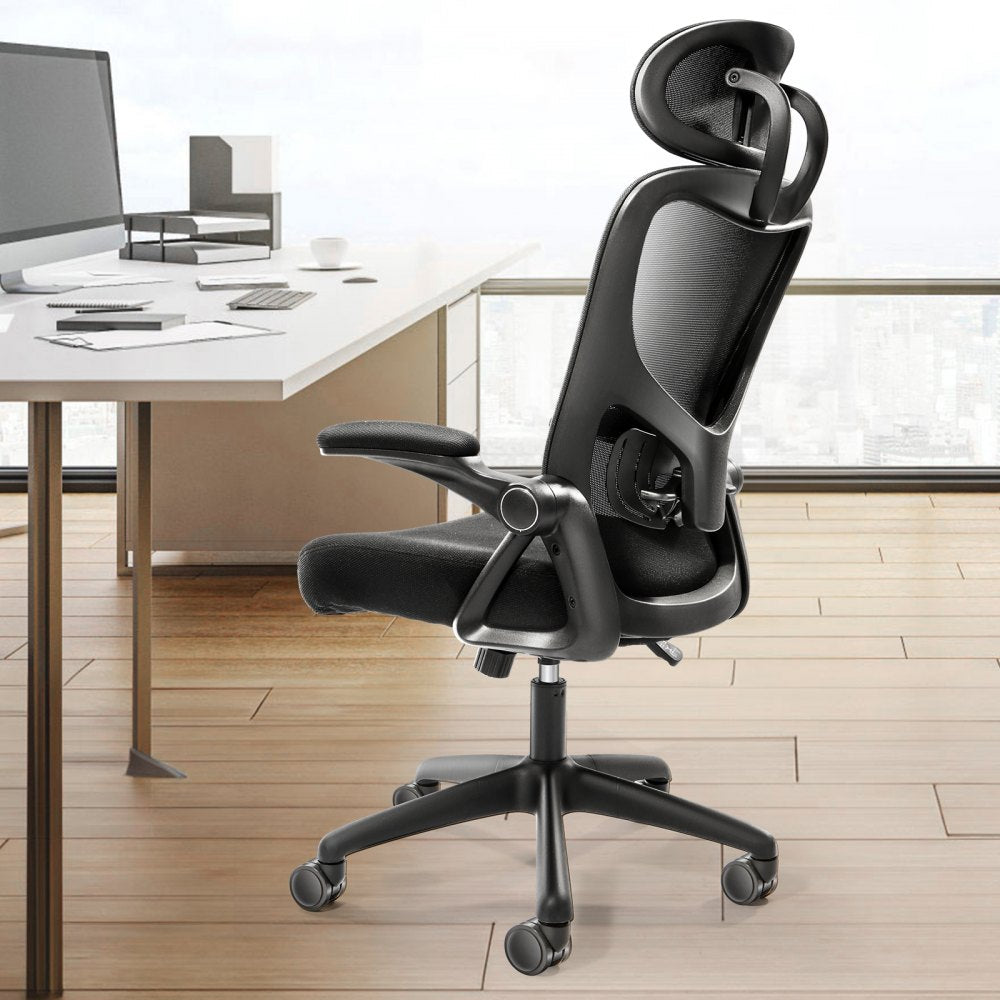 VEVOR Office Chair with Adjustable Lumbar Support, High Back Ergonomic Desk Chair with Adjustable Headrest, 2D Armrest, Ergonomic Office Chair Backrest, Computer Chair for Home Office 