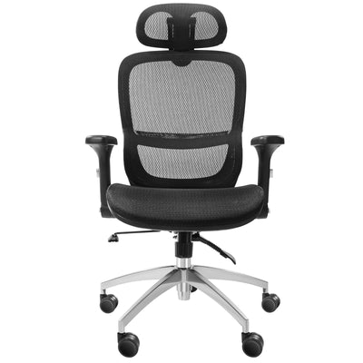 VEVOR Mesh Office Chair, Adjustable High Back Desk Chair with Mesh Seat, Angle and Height Adjustable Home Office Chair with Lumbar and Head Support, Swivel Computer Task Chair 