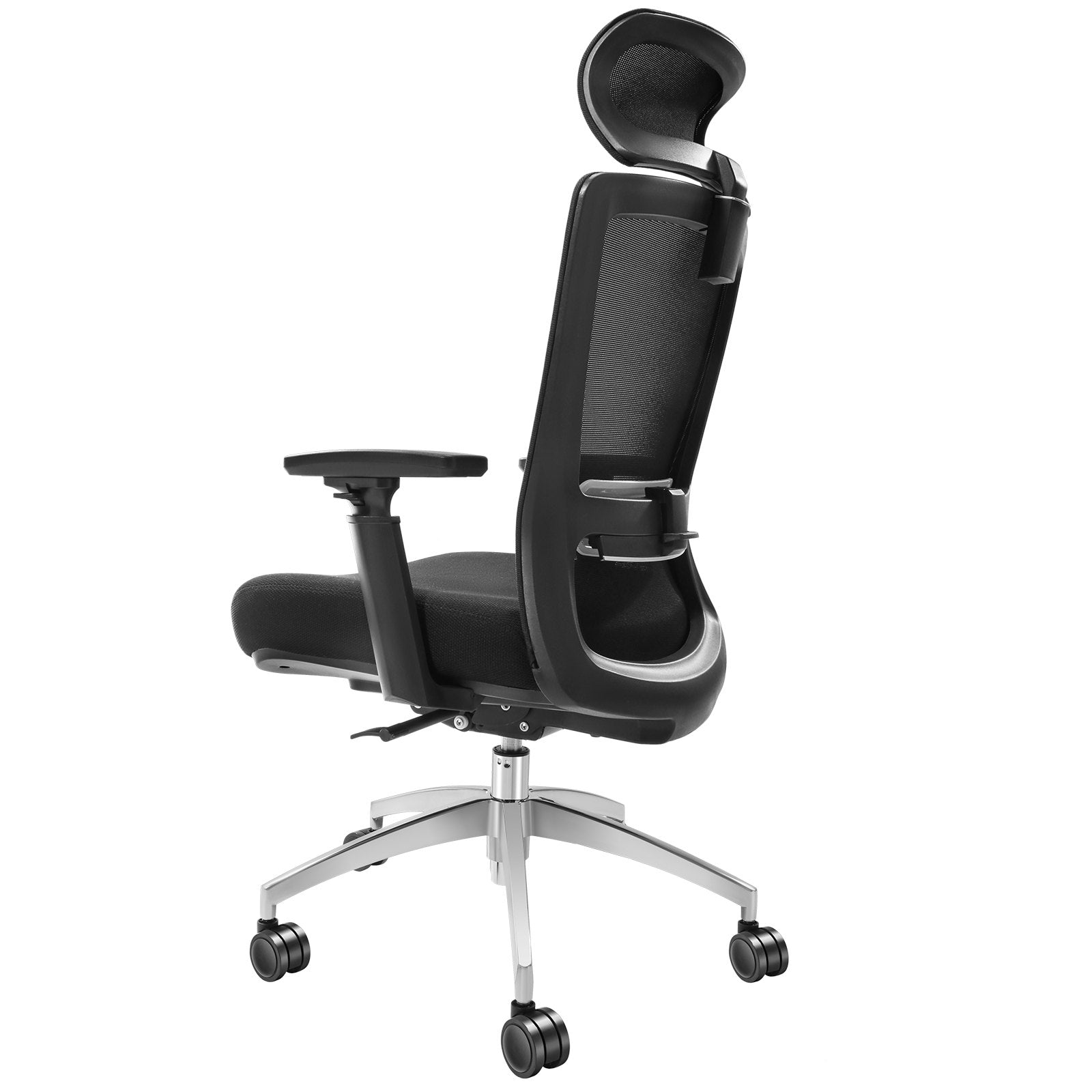 VEVOR Ergonomic Office Chair with Slide Seat, Desk Chair with Mesh Seat, Angle and Height Adjustable Home Office Chair with Back and Lumbar Support, Swivel Computer Task Chair 