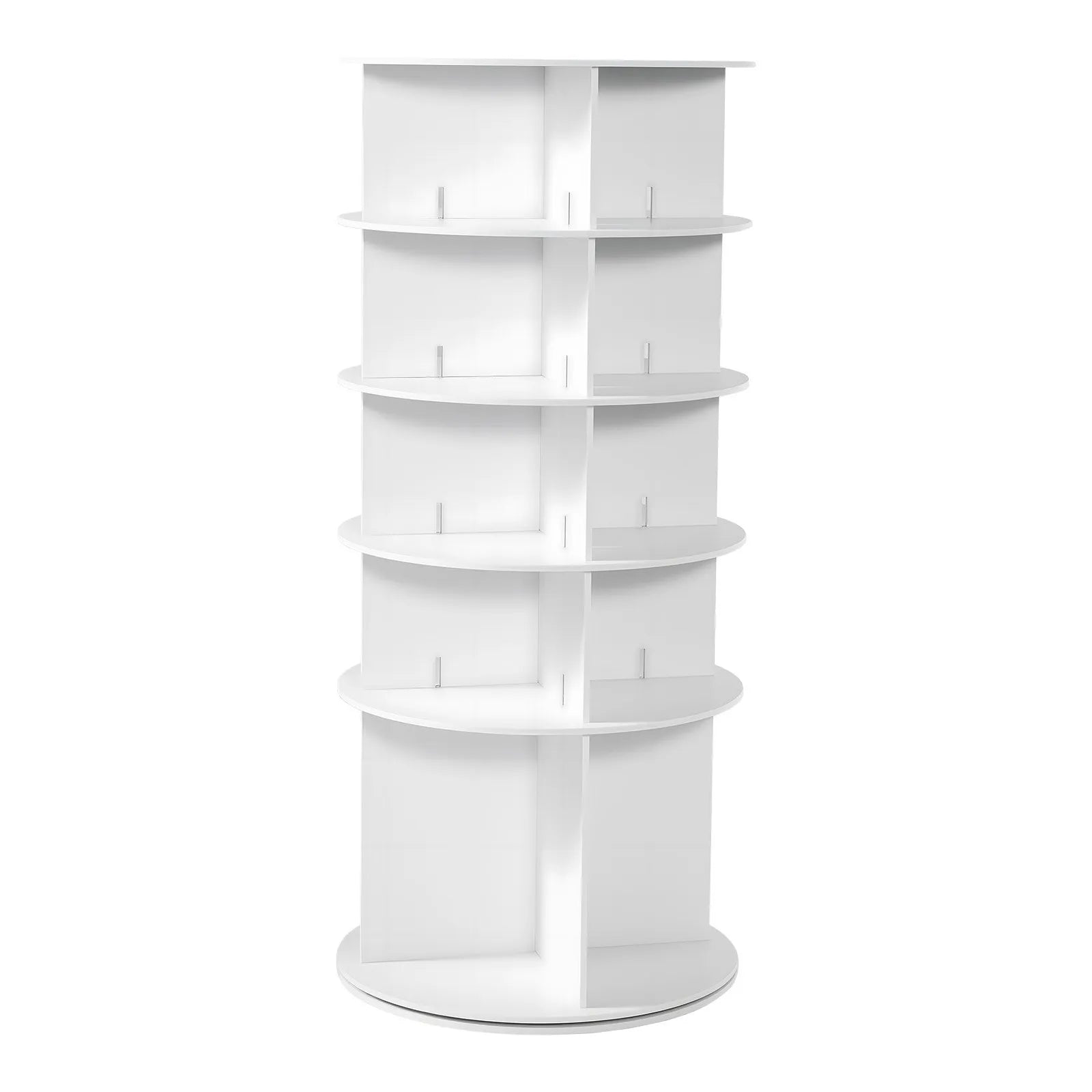 VEVOR 5 Tiers Rotating Shoe Rack Tower, 360° Spinning Shoe Rack, Revolving Storage Round Carousel Display, Freestanding Lazy Susan Organizer Display for Bedroom, Living Room, Entryway, Closet, White 