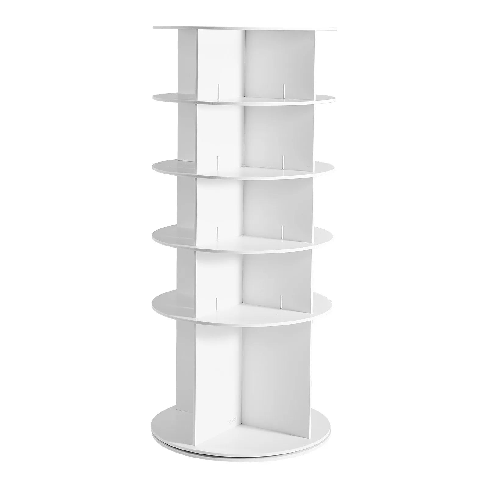 VEVOR 5 Tiers Rotating Shoe Rack Tower, 360° Spinning Shoe Rack, Revolving Storage Round Carousel Display, Freestanding Lazy Susan Organizer Display for Bedroom, Living Room, Entryway, Closet, White 