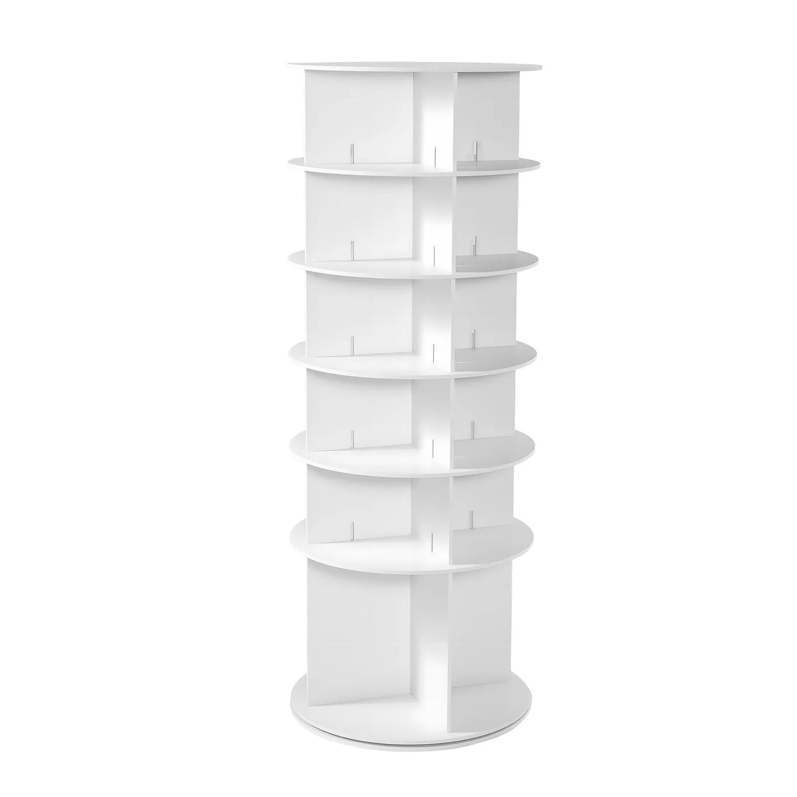 VEVOR 6 Tiers Rotating Shoe Rack Tower, 360° Spinning Shoe Rack, Revolving Storage Round Carousel Display, Freestanding Lazy Susan Organizer Display for Bedroom, Living Room, Entryway, Closet, White 
