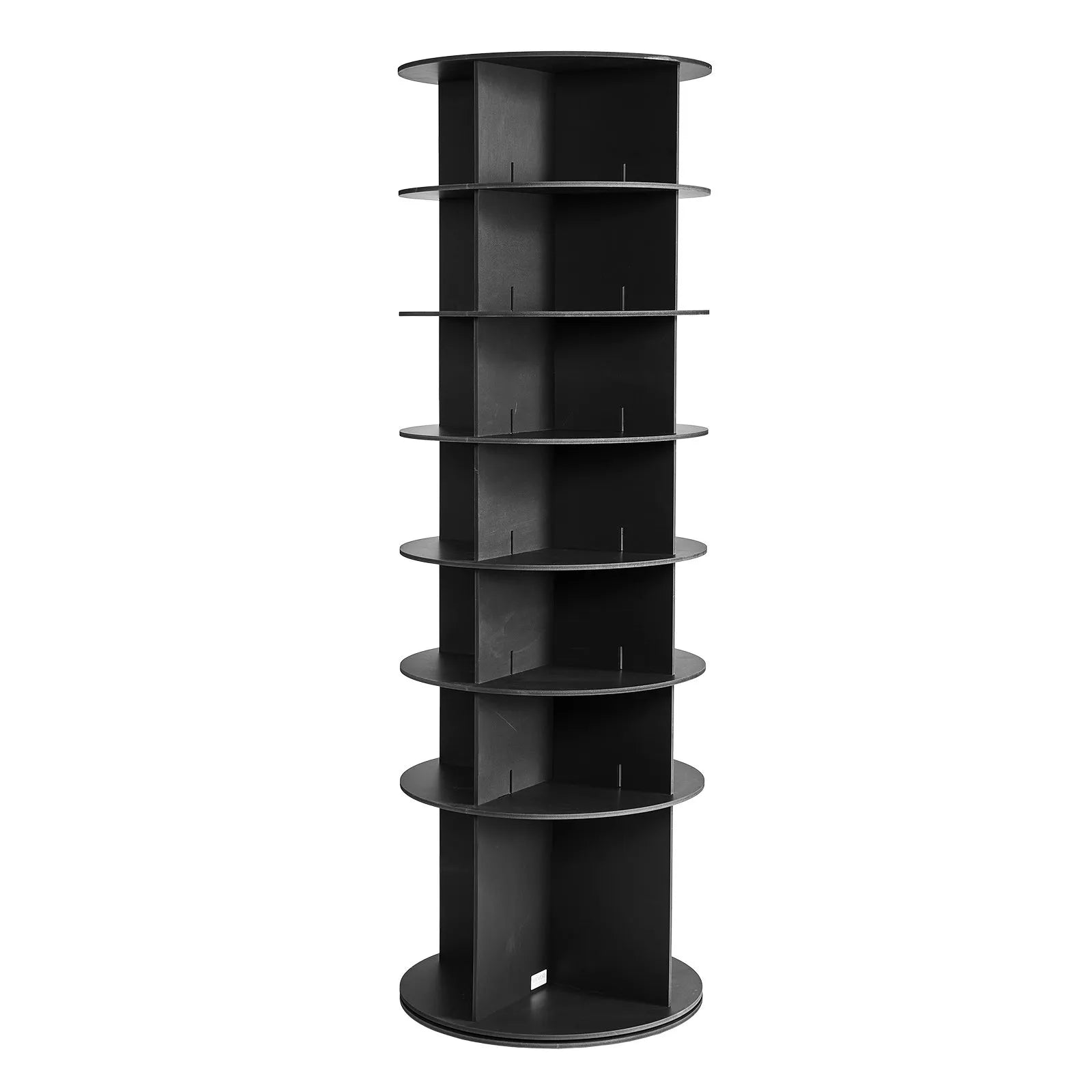 VEVOR 7 Tiers Rotating Shoe Rack Tower, 360° Spinning Shoe Rack, Revolving Storage Round Carousel Display, Freestanding Lazy Susan Organizer Display for Bedroom, Living Room, Entryway, Closet, Black 