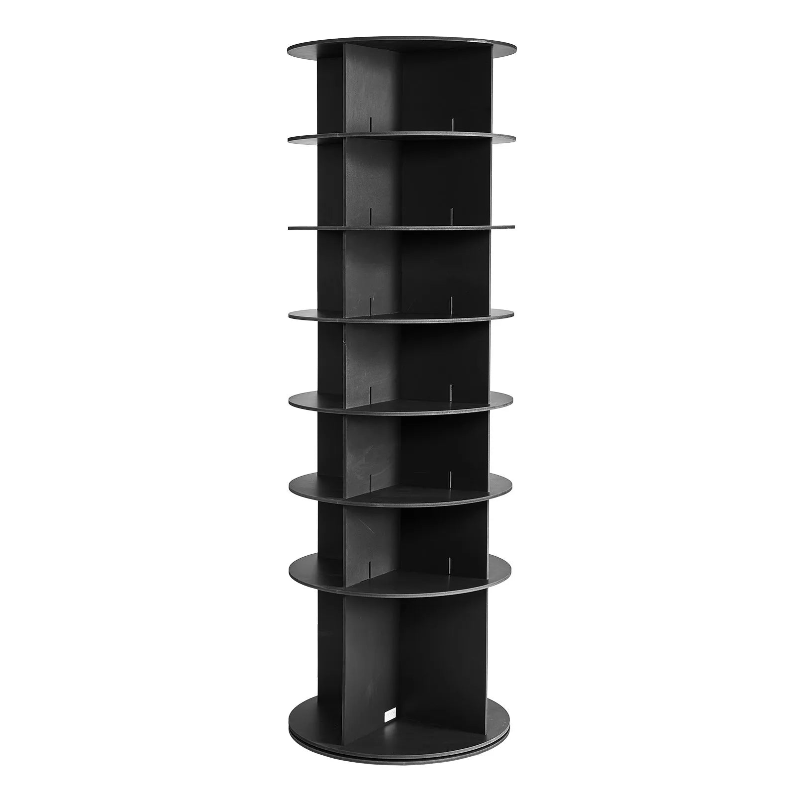 VEVOR 7 Tiers Rotating Shoe Rack Tower, 360° Spinning Shoe Rack, Revolving Storage Round Carousel Display, Freestanding Lazy Susan Organizer Display for Bedroom, Living Room, Entryway, Closet, Black 