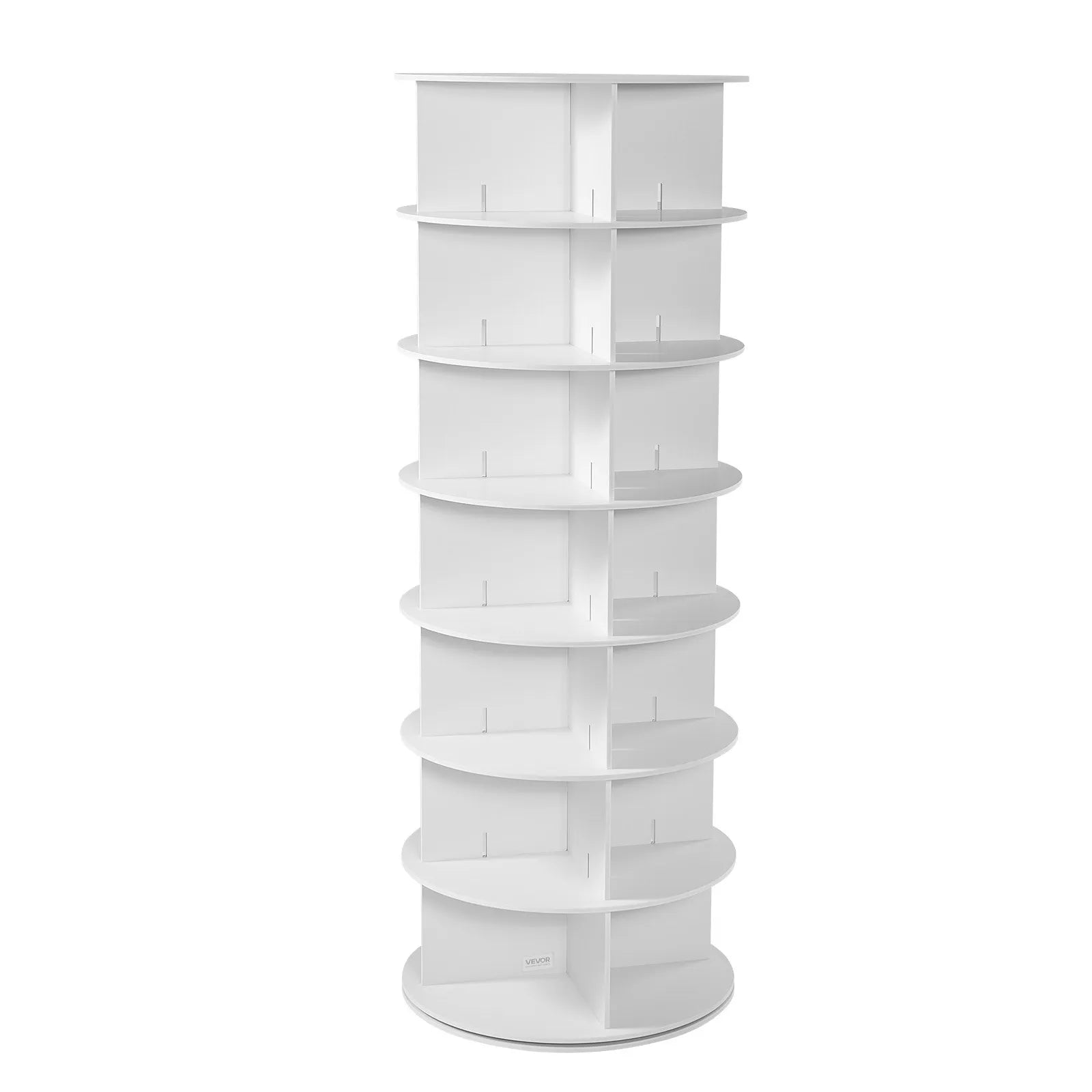 VEVOR 7 Tiers Rotating Shoe Rack Tower, 360° Spinning Shoe Rack, Revolving Storage Round Carousel Display, Freestanding Lazy Susan Organizer Display for Bedroom, Living Room, Entryway, Closet, White 
