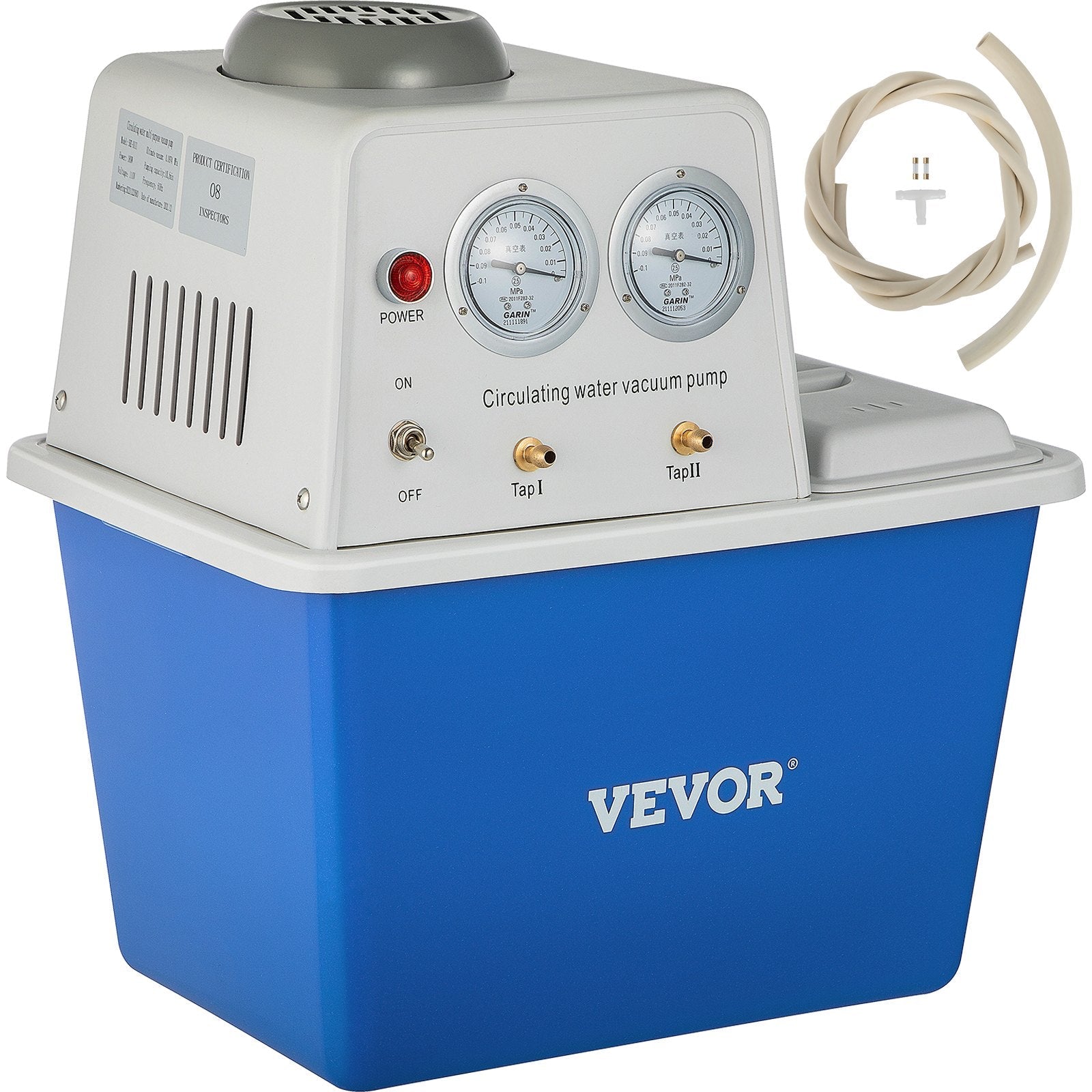 VEVOR Lab Multi-Purpose Water Circulating Vacuum Pump,15L, with 2 Off-Gas Taps,Stainless Vacuum Pump 180W 110V,Anti-Corrosion Pump Lab Chemistry Equipment 
