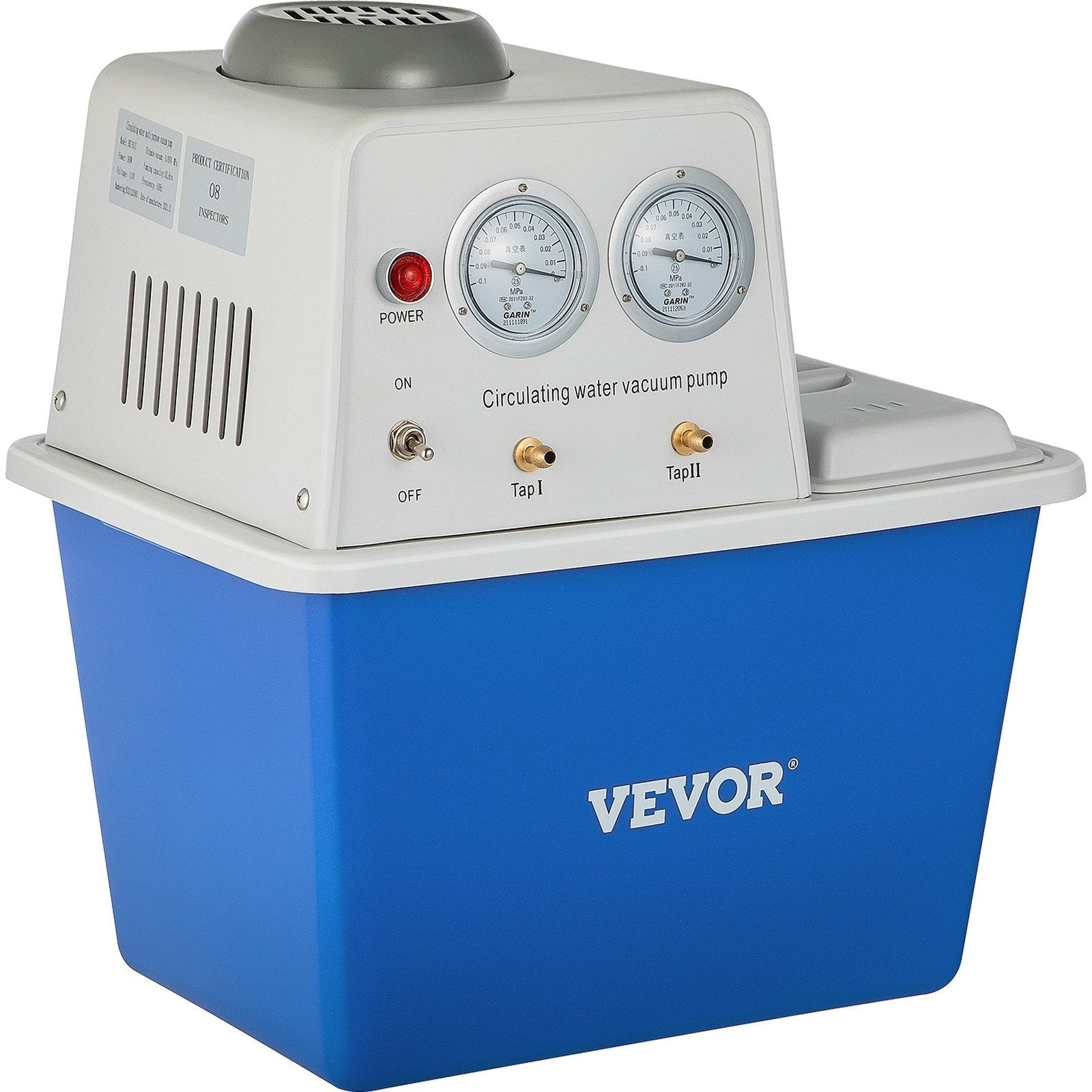 VEVOR Lab Multi-Purpose Water Circulating Vacuum Pump,15L, with 2 Off-Gas Taps,Stainless Vacuum Pump 180W 110V,Anti-Corrosion Pump Lab Chemistry Equipment 