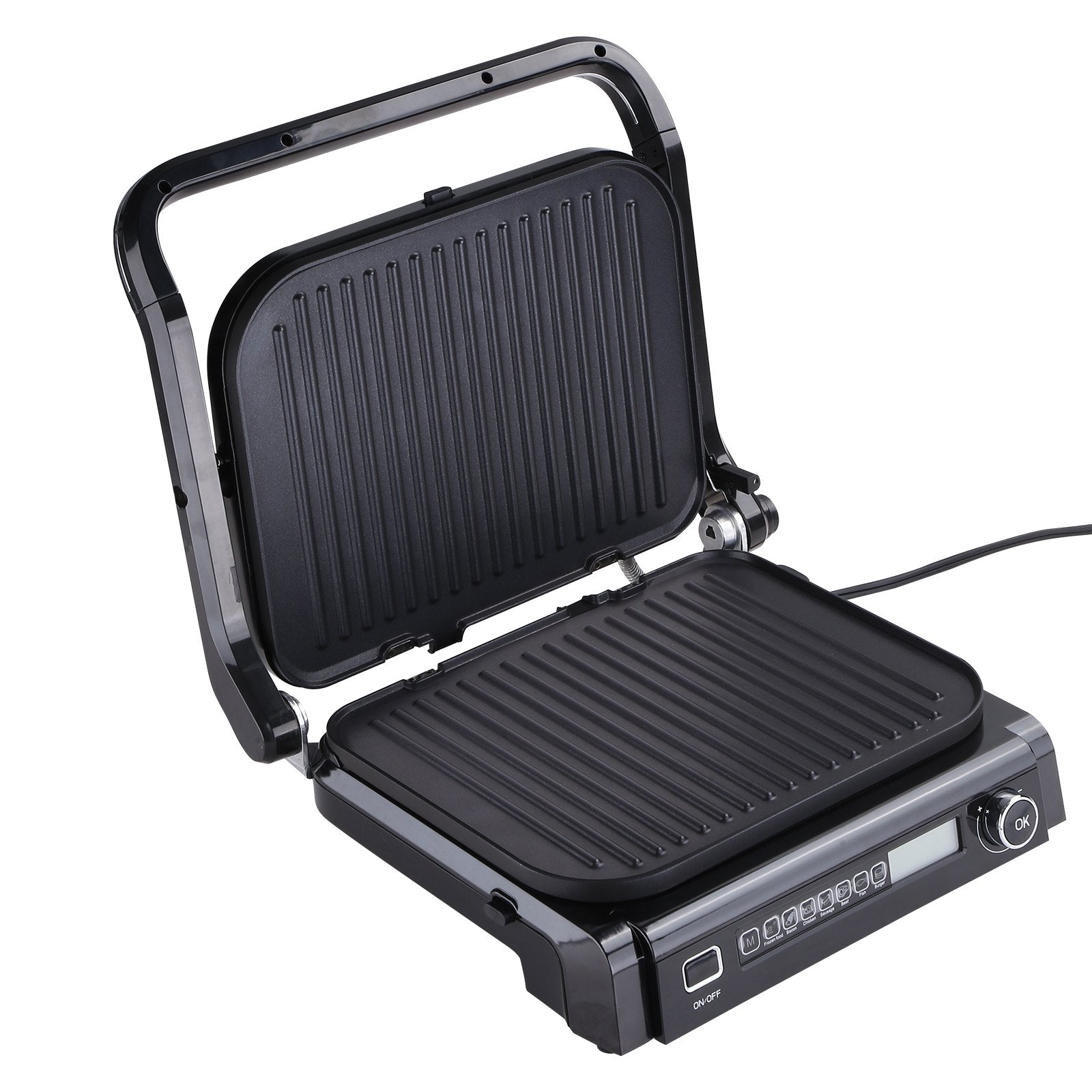 VEVOR 7 IN 1 Commercial Electric Griddle, 14.4" 1800W Indoor Countertop Grill, Stainless Steel Restaurant Teppanyaki Grill with Non Stick Iron Cooking Plate, 0-446? Adjustable Temp Control 110V 