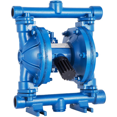 VEVOR Air-Operated Double Diaphragm Pump, 1/2" Inlet & Outlet, Cast Iron Body, 8.8 GPM & Max 120PSI, Nitrile Diaphragm Pneumatic Transfer Pump for Petroleum, Diesel, Oil & Low Viscosity Fluids 
