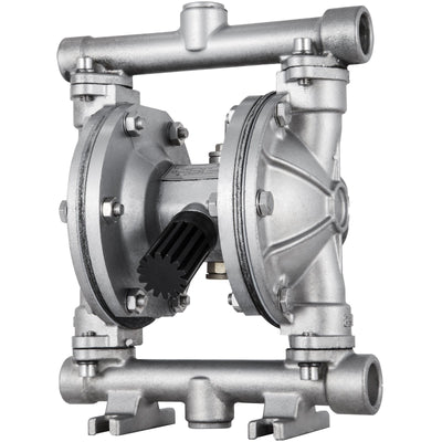 VEVOR Air-Operated Double Diaphragm Pump, 12 GPM, Max 115 PSI With 1/2" Inlet And Outlet, NPT1/4 inch Air Inlet, Corrosion-Proof Stainless Steel Dual Diaphragm Air Pump for Chemical Industrial Use 