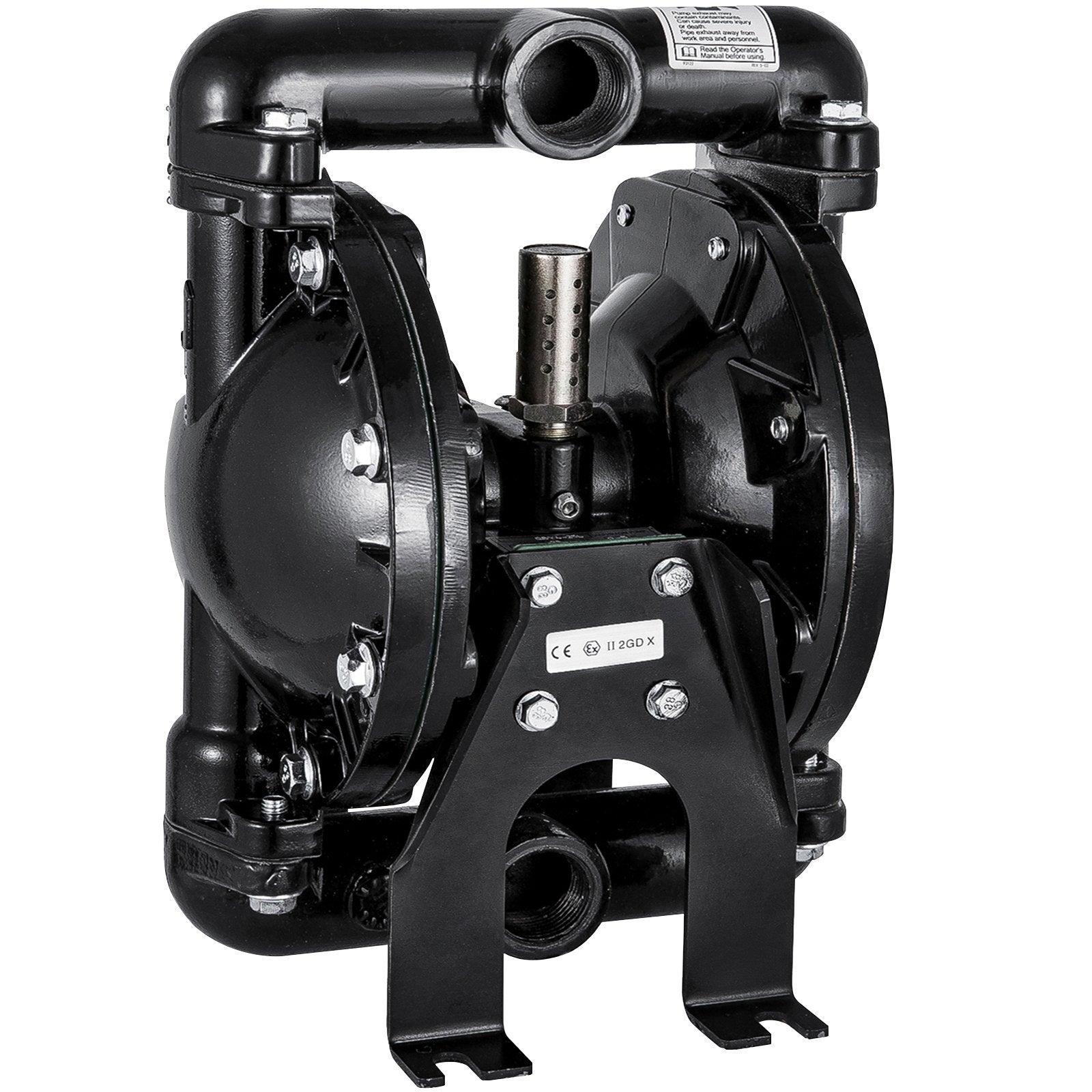 VEVOR Air-Operated Double Diaphragm Pump, QBY4-25L F46 35 GPM 1 Inch Inlet And Outlet, Max 120 PSI, NPT1/2 inch Air Inlet, Corrosion-Proof Aluminum Dual Diaphragm Air Pump for Chemical Industrial Use 