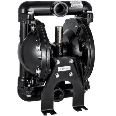VEVOR Air-Operated Double Diaphragm Pump, QBY4-25L F46 35 GPM 1 Inch Inlet And Outlet, Max 120 PSI, NPT1/2 inch Air Inlet, Corrosion-Proof Aluminum Dual Diaphragm Air Pump for Chemical Industrial Use 