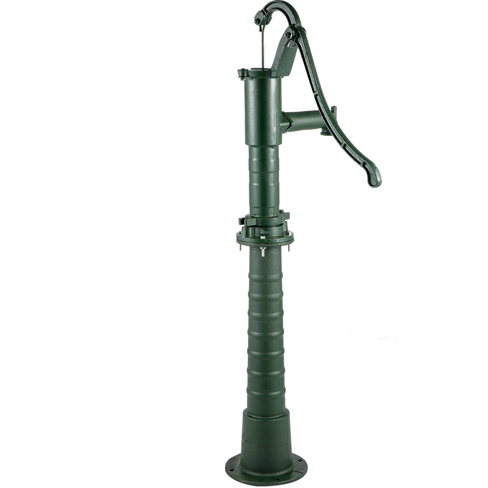 VEVOR Hand Water Pump w/ Stand, 15.7 x 9.4 x 51.6 inch Pitcher Pump& 26 inch Pump Stand w/ Pre-set 1/2" Holes for Easy Installation, Rustic Cast Iron Well Pump for Yard, Garden, Farm Irrigation, Green 