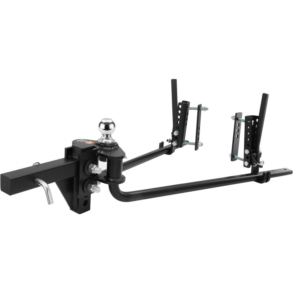 VEVOR Weight Distribution Hitch, 1,500 lbs Weight Distributing Hitches Kit with Sway Control for Trailer, 2-In Solid Steel Shank, 2-5/16 in Alloy Steel Ball, Powder Coated Load Leveling Hitch, Black 