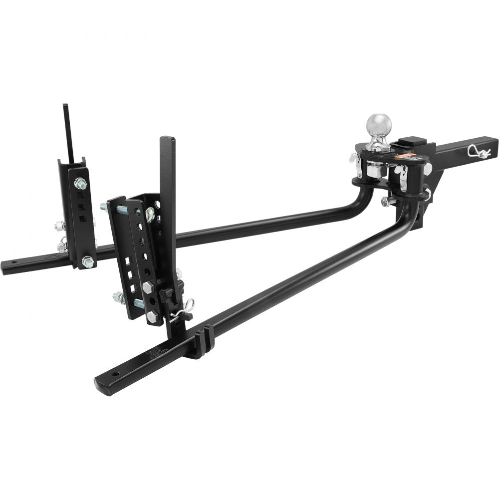 VEVOR Weight Distribution Hitch, 1,500 lbs Weight Distributing Hitches Kit with Sway Control for Trailer, 2-In Solid Steel Shank, 2-5/16 in Alloy Steel Ball, Powder Coated Load Leveling Hitch, Black 