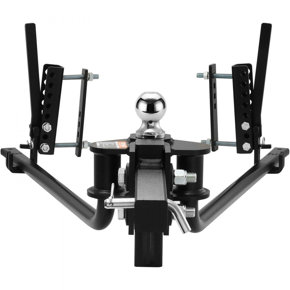 VEVOR Weight Distribution Hitch, 1,500 lbs Weight Distributing Hitches Kit with Sway Control for Trailer, 2-In Solid Steel Shank, 2-5/16 in Alloy Steel Ball, Powder Coated Load Leveling Hitch, Black 