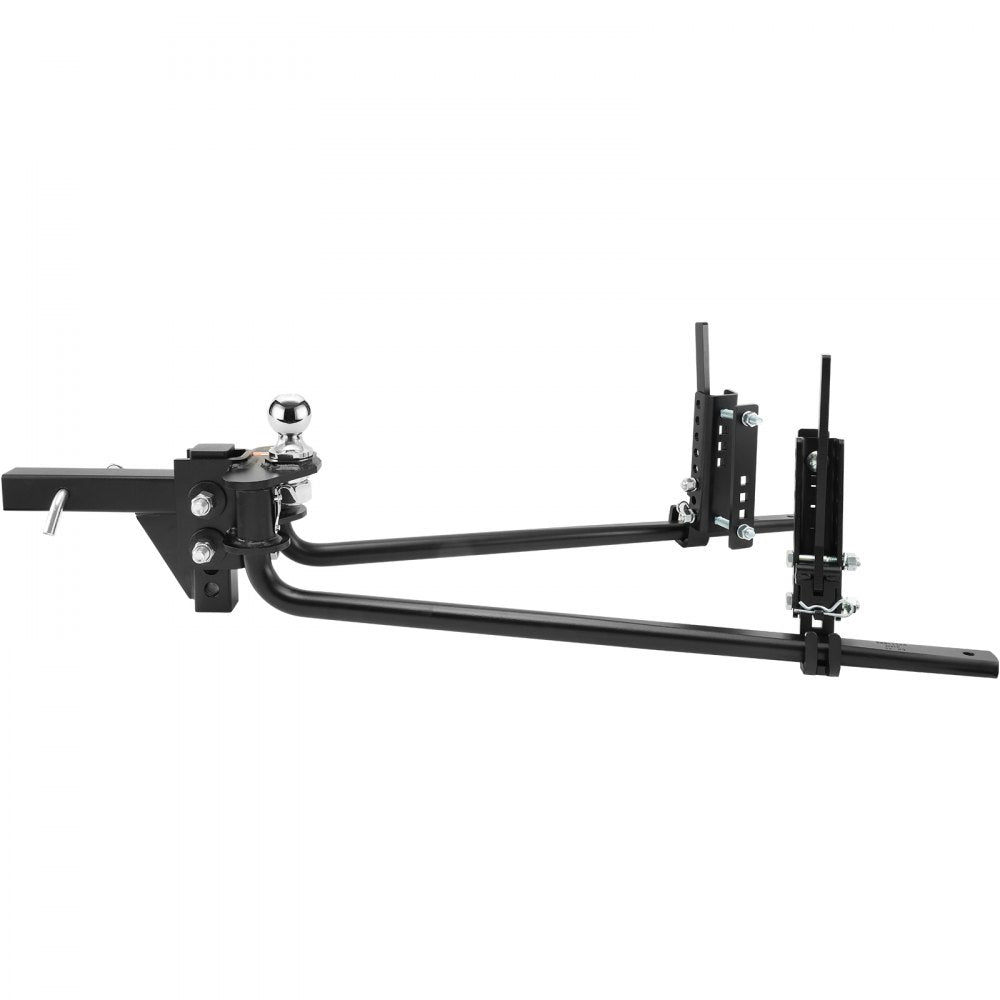 VEVOR Weight Distribution Hitch, 1,500 lbs Weight Distributing Hitches Kit with Sway Control for Trailer, 2-In Solid Steel Shank, 2-5/16 in Alloy Steel Ball, Powder Coated Load Leveling Hitch, Black 