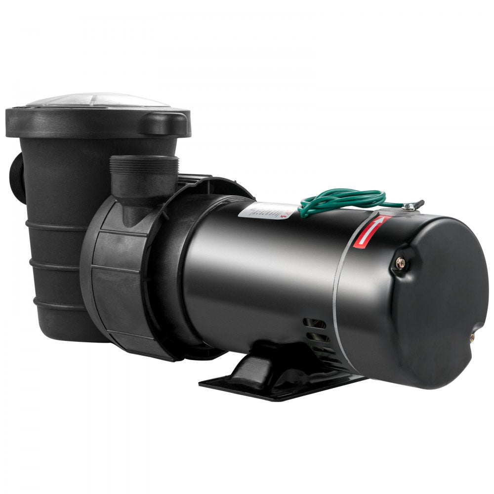 VEVOR 1.5 HP Pool Pump, 1100 W Above Ground Swimming Pool Pump, 4980 GPH Pool Pump Motor witn Strainer Basket, for Clean Swimming Pool Water Salter Water - 1.5" NPT, 6.6 ft Cord 