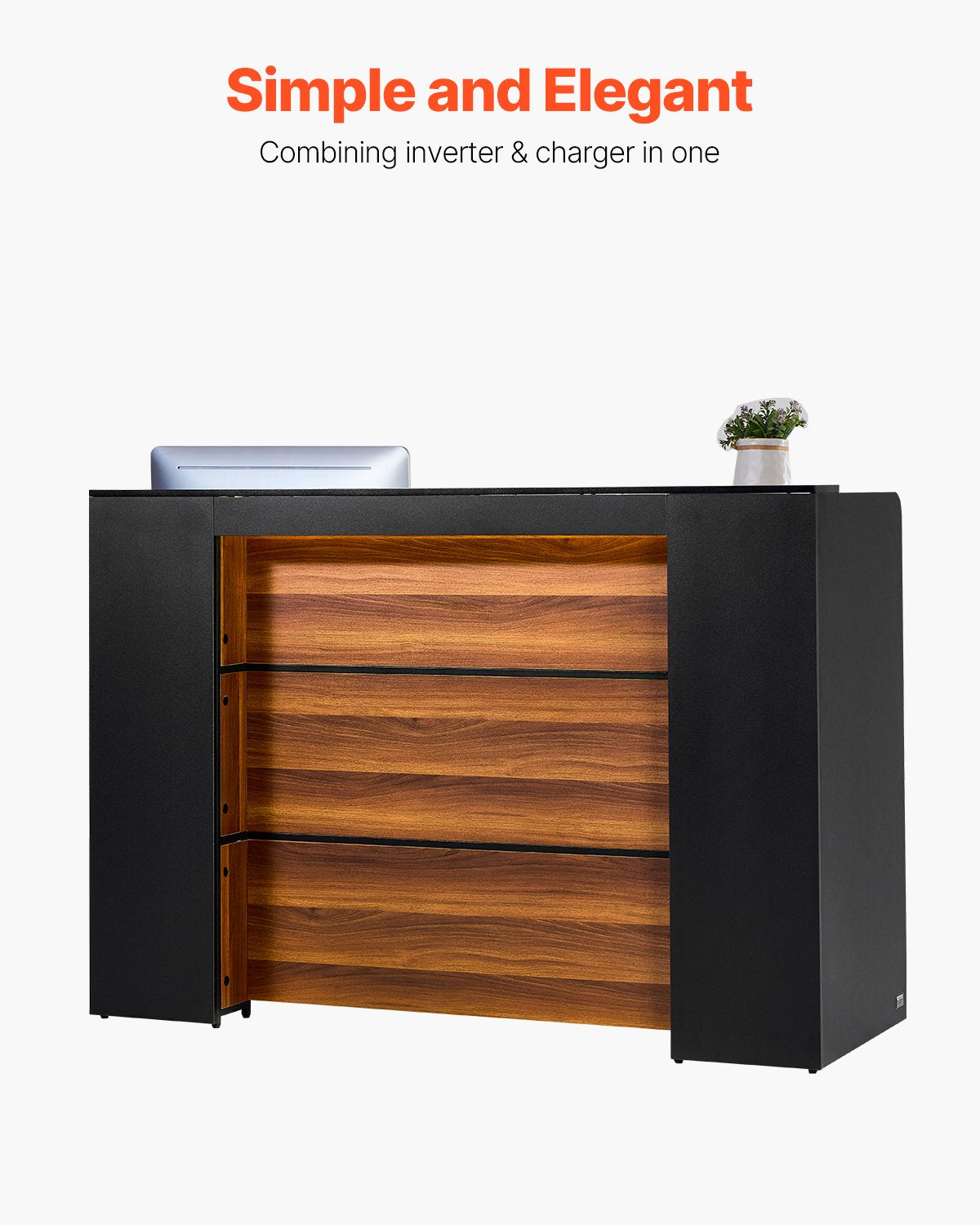 VEVOR Reception Desk Rectangular Front Counter Table 62.99 in Salon Office Table 