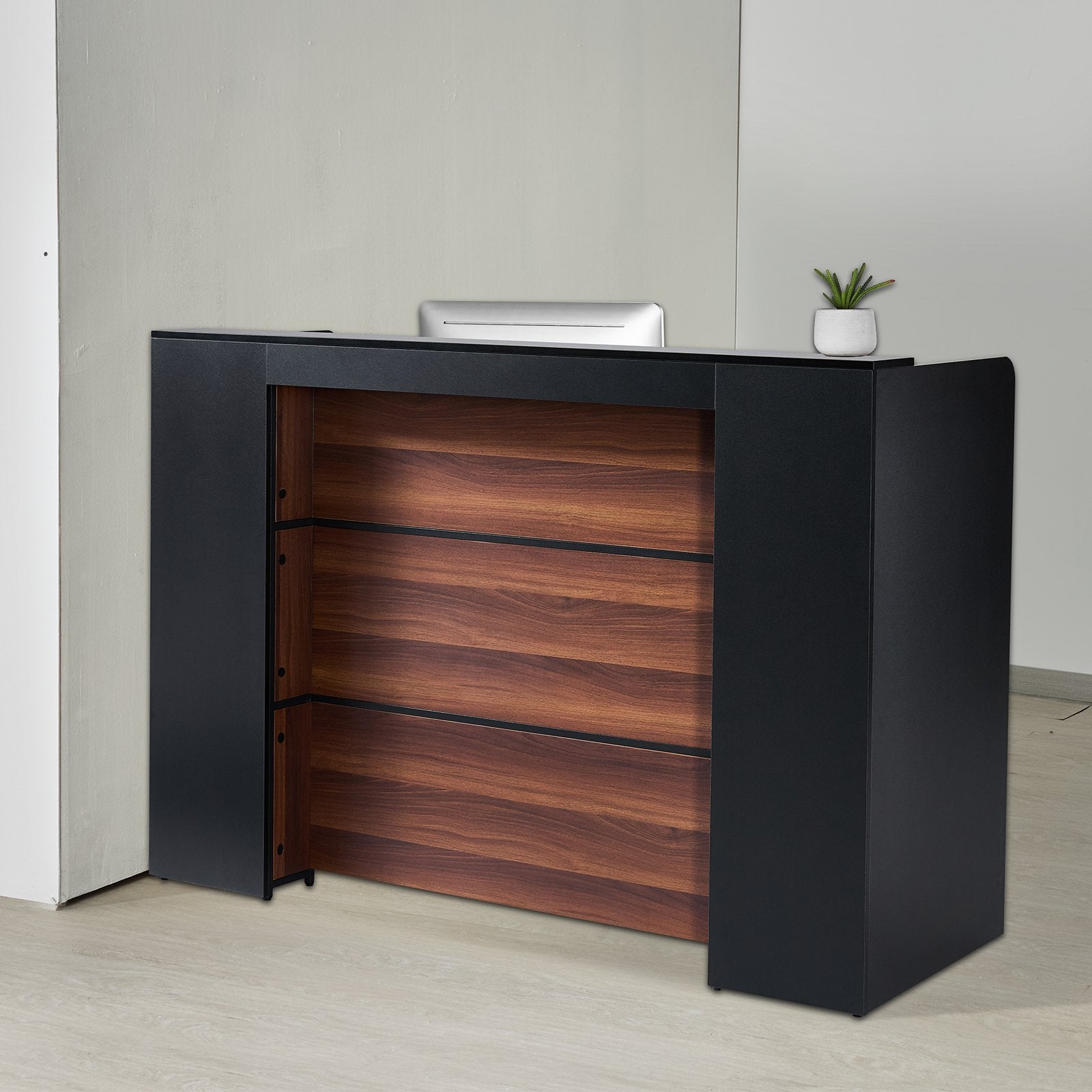 VEVOR Reception Desk Rectangular Front Counter Table 62.99 in Salon Office Table 