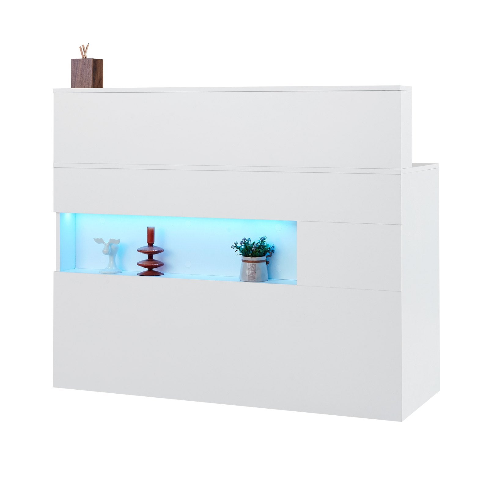 VEVOR Reception Desk Rectangular Front Counter Table 47.24 in White Office Table 