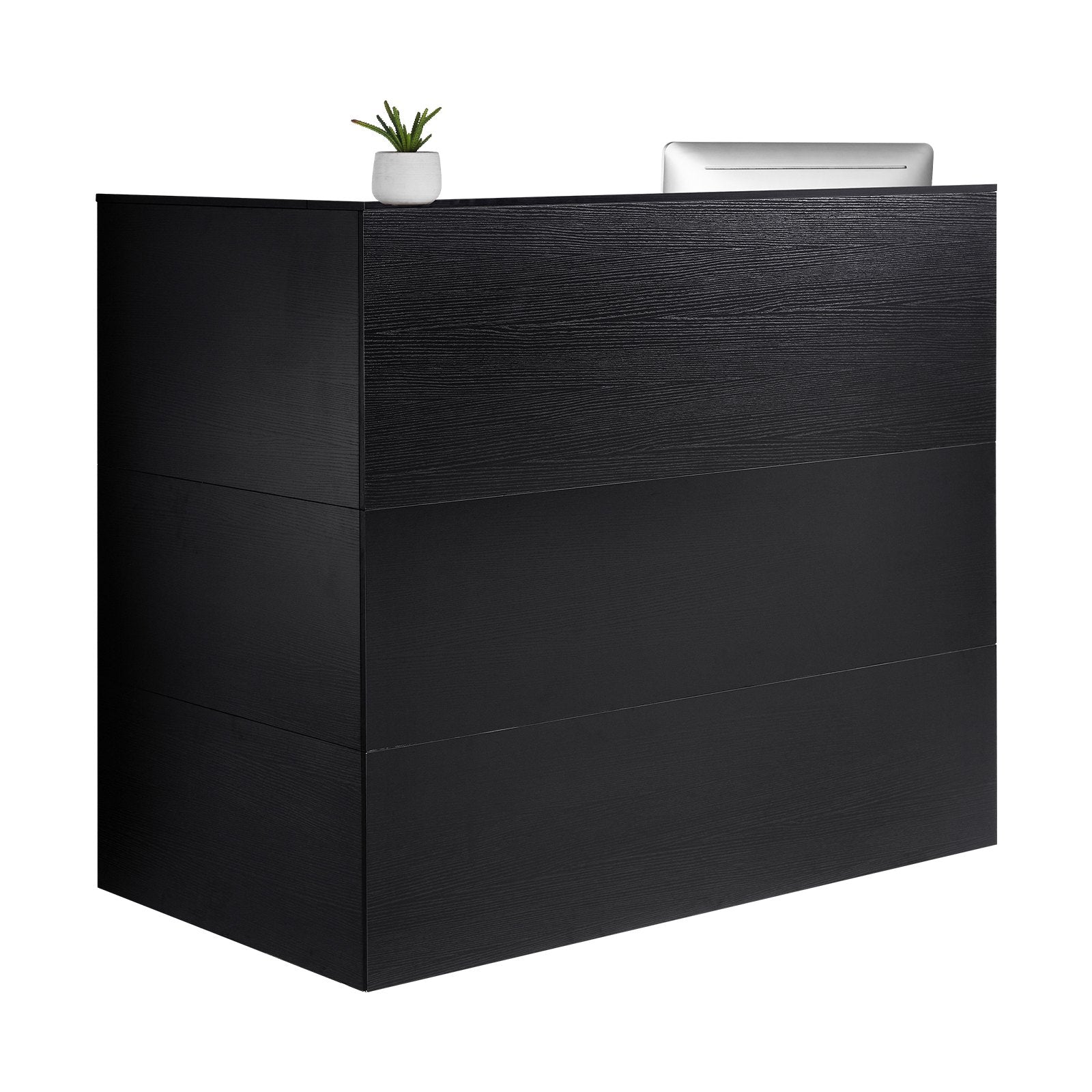 VEVOR Reception Desk L-Shaped Front Counter Table 55.12 in Black Office Table 