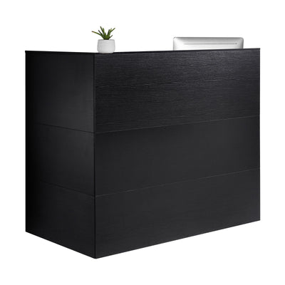VEVOR Reception Desk L-Shaped Front Counter Table 55.12 in Black Office Table 
