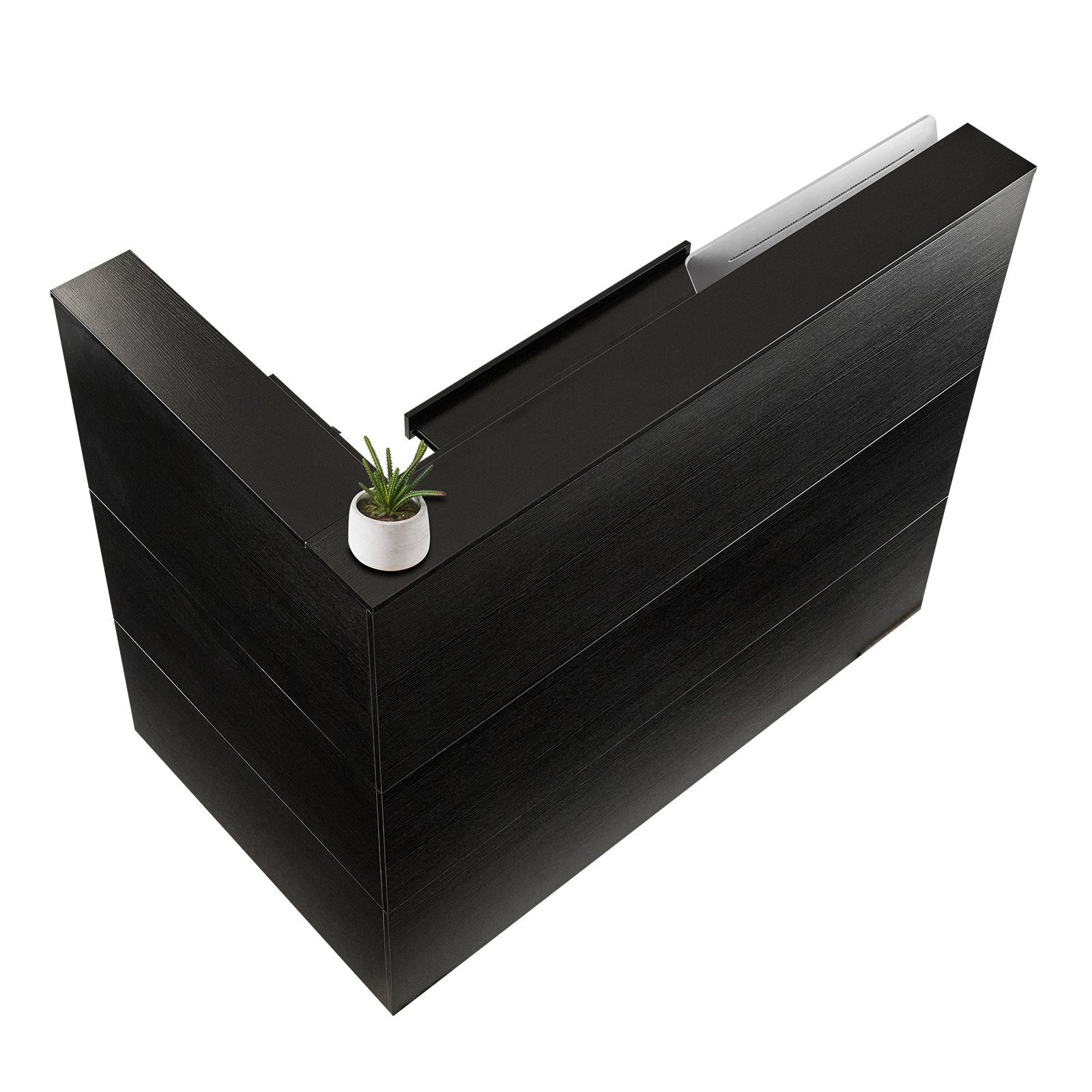 VEVOR Reception Desk L-Shaped Front Counter Table 55.12 in Black Office Table 