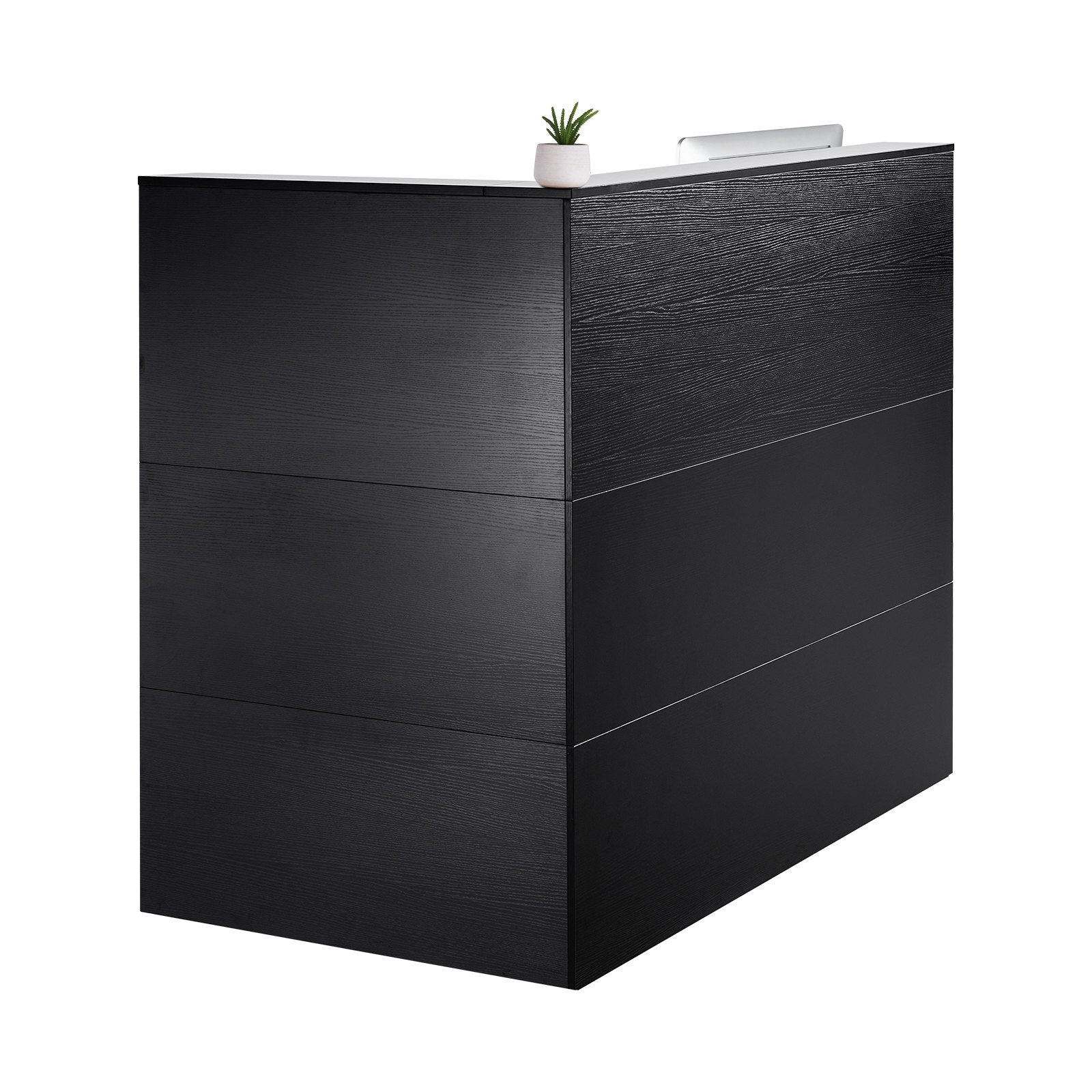 VEVOR Reception Desk L-Shaped Front Counter Table 55.12 in Black Office Table 