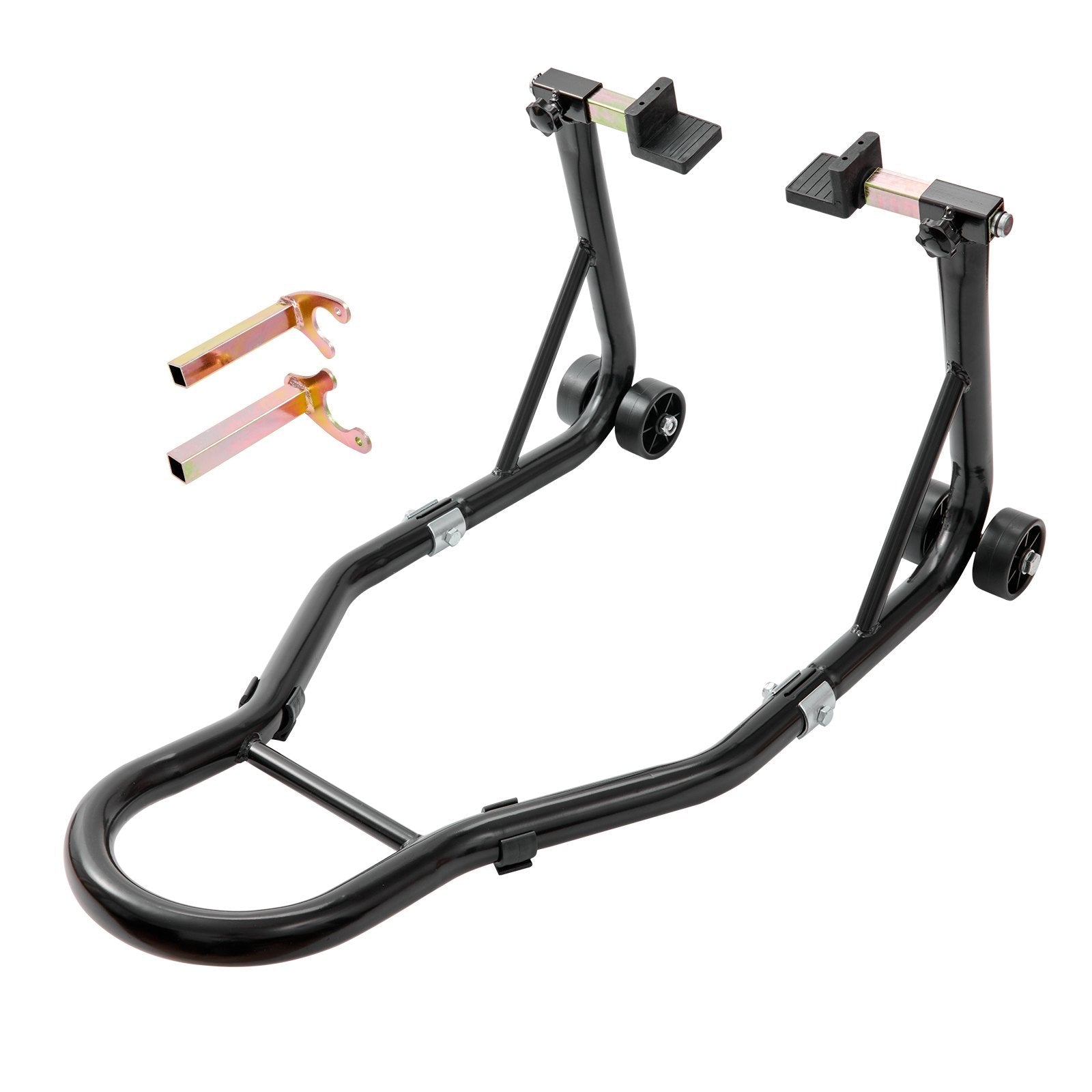 VEVOR Motorcycle Rear Wheel Stand, with U + L Fork Swingarm Spool, 850 lbs Capacity Heavy Duty Rear Wheel Stand Motorcycle Lift Jack Stand, for Suzuki Yamaha Honda Kawasaki, Black 