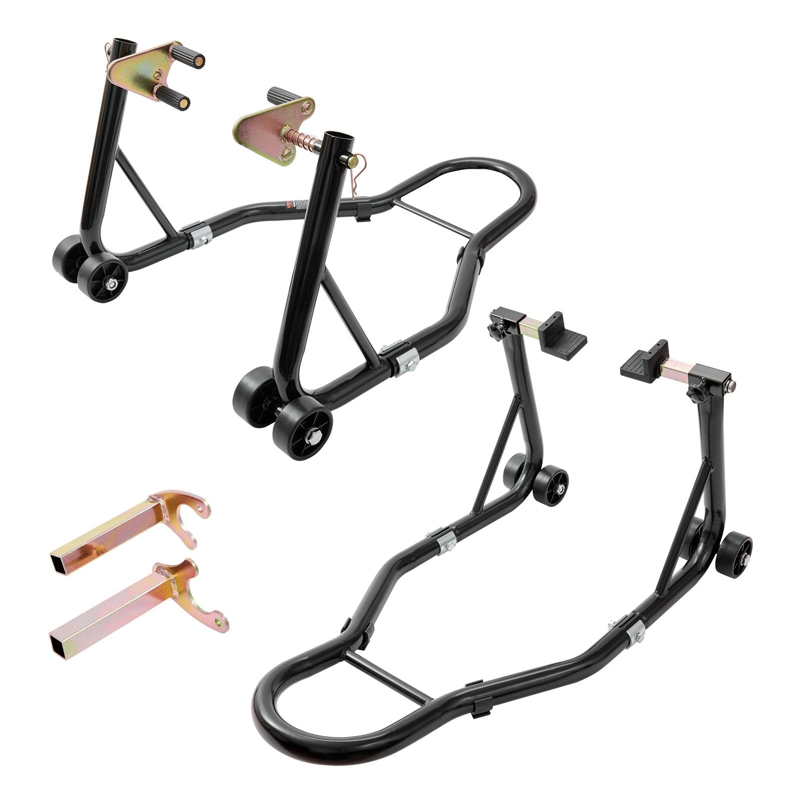 VEVOR Motorcycle Stand Lift, 850lbs Front Rear Combo Stand Lift Stand, Front and Rear Wheel Fork Stand, U+L Fork Swingarm Spool, Compatible with Most Yamaha Honda Kawasaki Suzuki Motorcycles, Black 