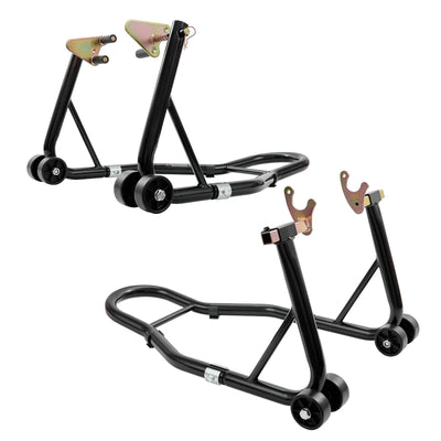 VEVOR Motorcycle Stand Lift, 850lbs Front Rear Combo Stand Lift Stand, Front and Rear Wheel Fork Stand, U+L Fork Swingarm Spool, Compatible with Most Yamaha Honda Kawasaki Suzuki Motorcycles, Black 