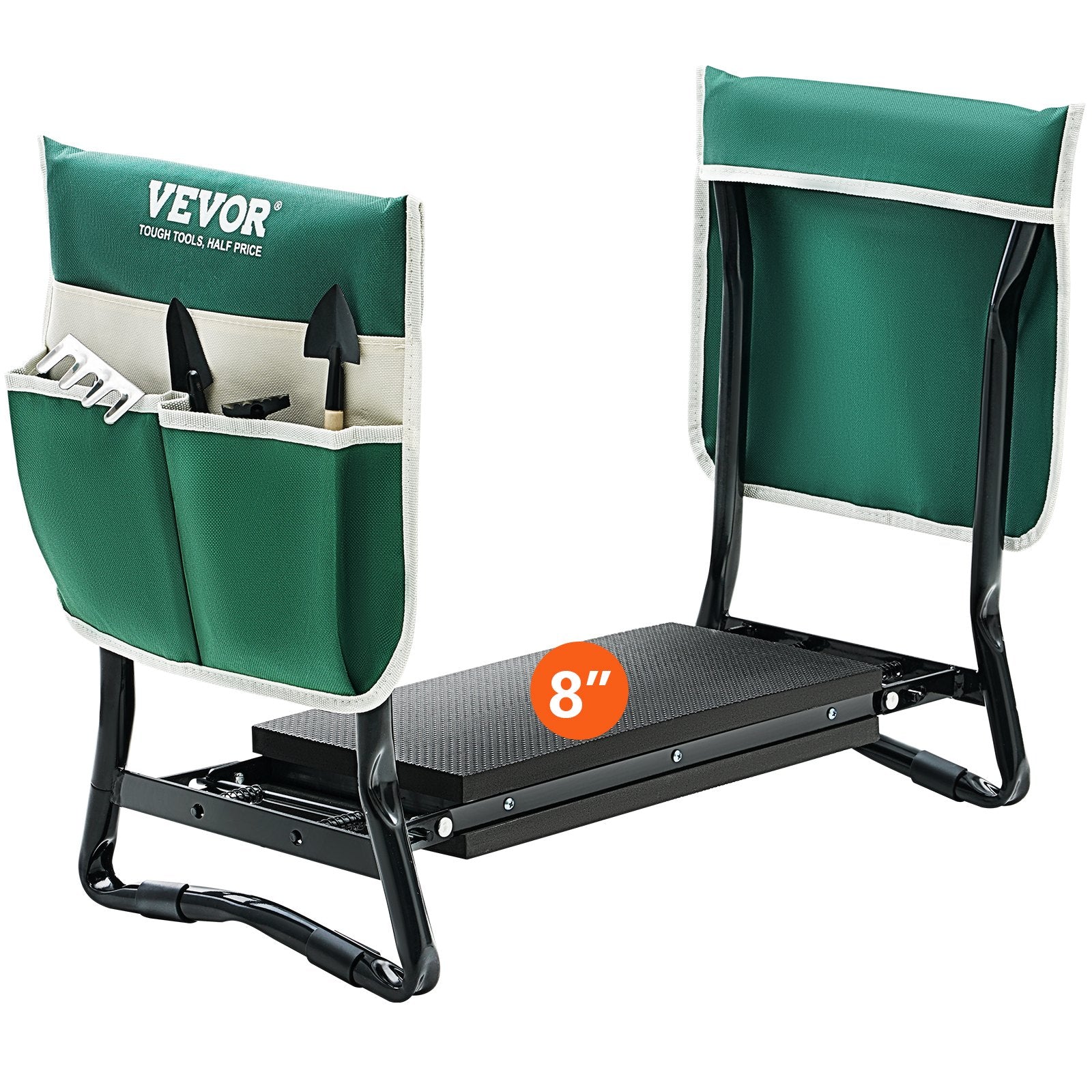 VEVOR Garden Kneeler and Seat, 330 lbs Load Capacity, 8" EVA Wide Pad, Foldable Garden Stool, Kneeling Bench for Gardening with Tool Bag, Gifts for Women, Grandparents, Seniors, Mom and Dad 