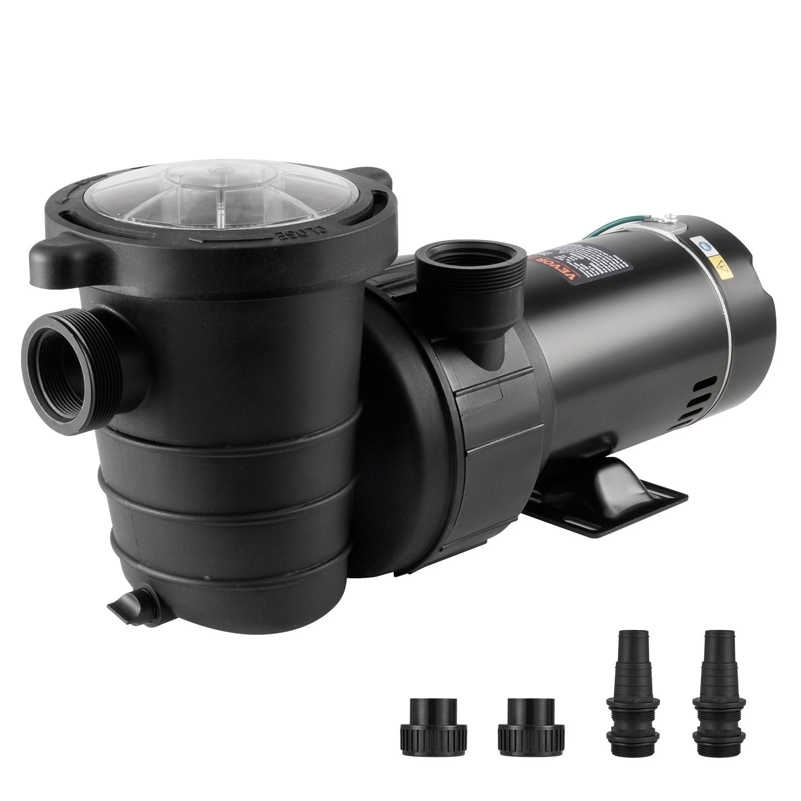 VEVOR Above Ground Pool Pump, 1HP, 80 GPM Max. Flow Single Speed Swimming Pool Pump, 120V 3450 RPM 36 ft Max. Head Lift Pool Pump with Filter Basket, for Above Ground Pools Hot Tubs Spas 