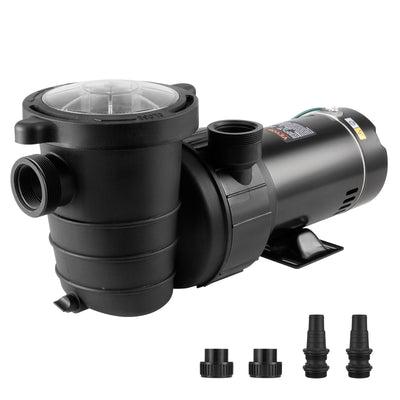 VEVOR Above Ground Pool Pump, 1HP, 80 GPM Max. Flow Single Speed Swimming Pool Pump, 120V 3450 RPM 36 ft Max. Head Lift Pool Pump with Filter Basket, for Above Ground Pools Hot Tubs Spas 