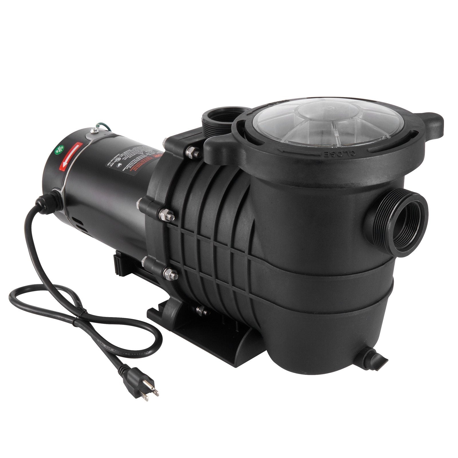 VEVOR Above Ground Pool Pump, 1.5 HP, 100 GPM Single Speed Swimming Pool Pump, 110V/240V 3450 RPM 50.9 ft Max Head Pool Pump with Filter Basket, for Above Ground Pools Hot Tubs Spas 
